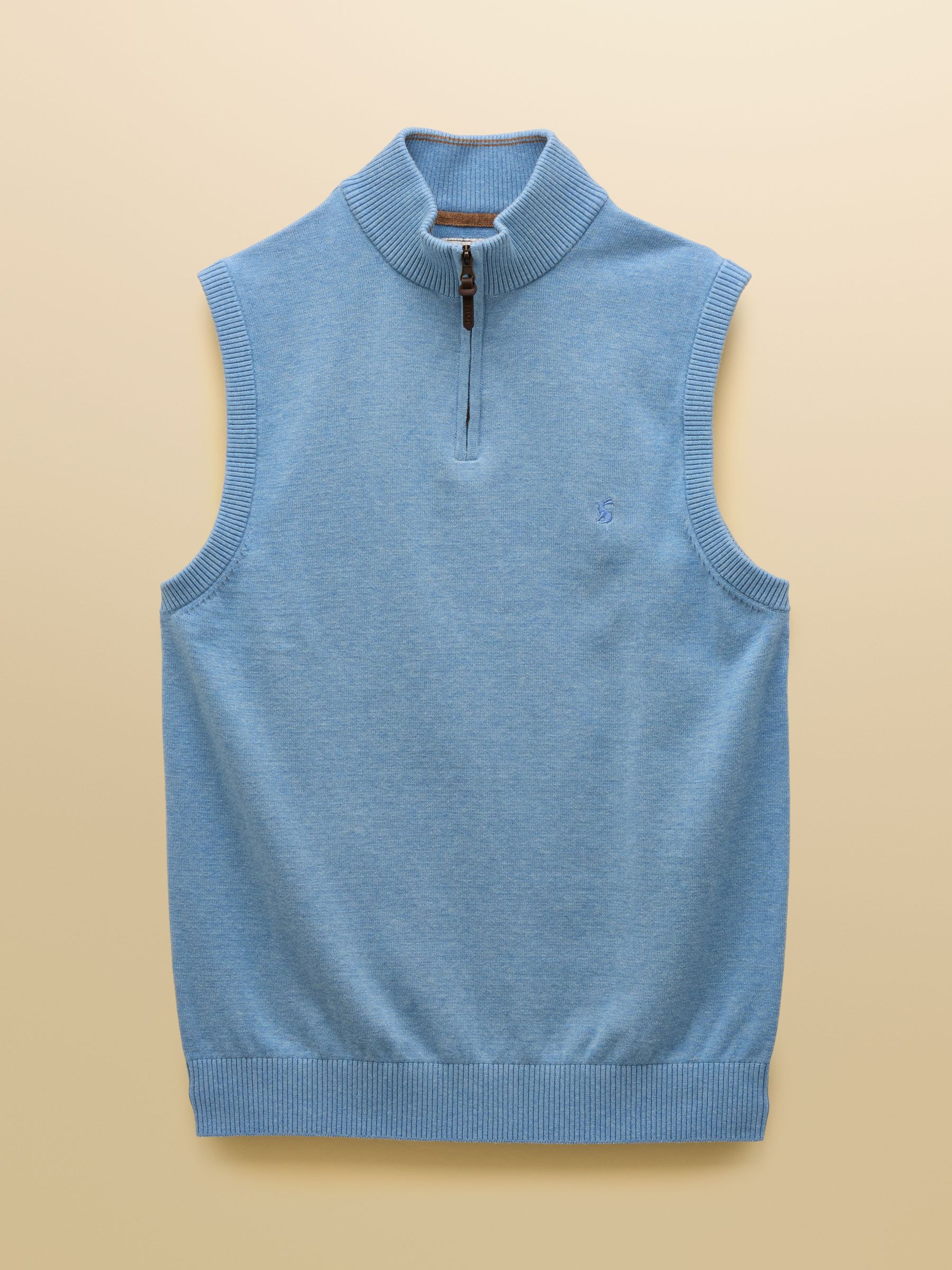 Hillside Light Blue Quarter Zip Knitted Tank Top - Image 9 of 9