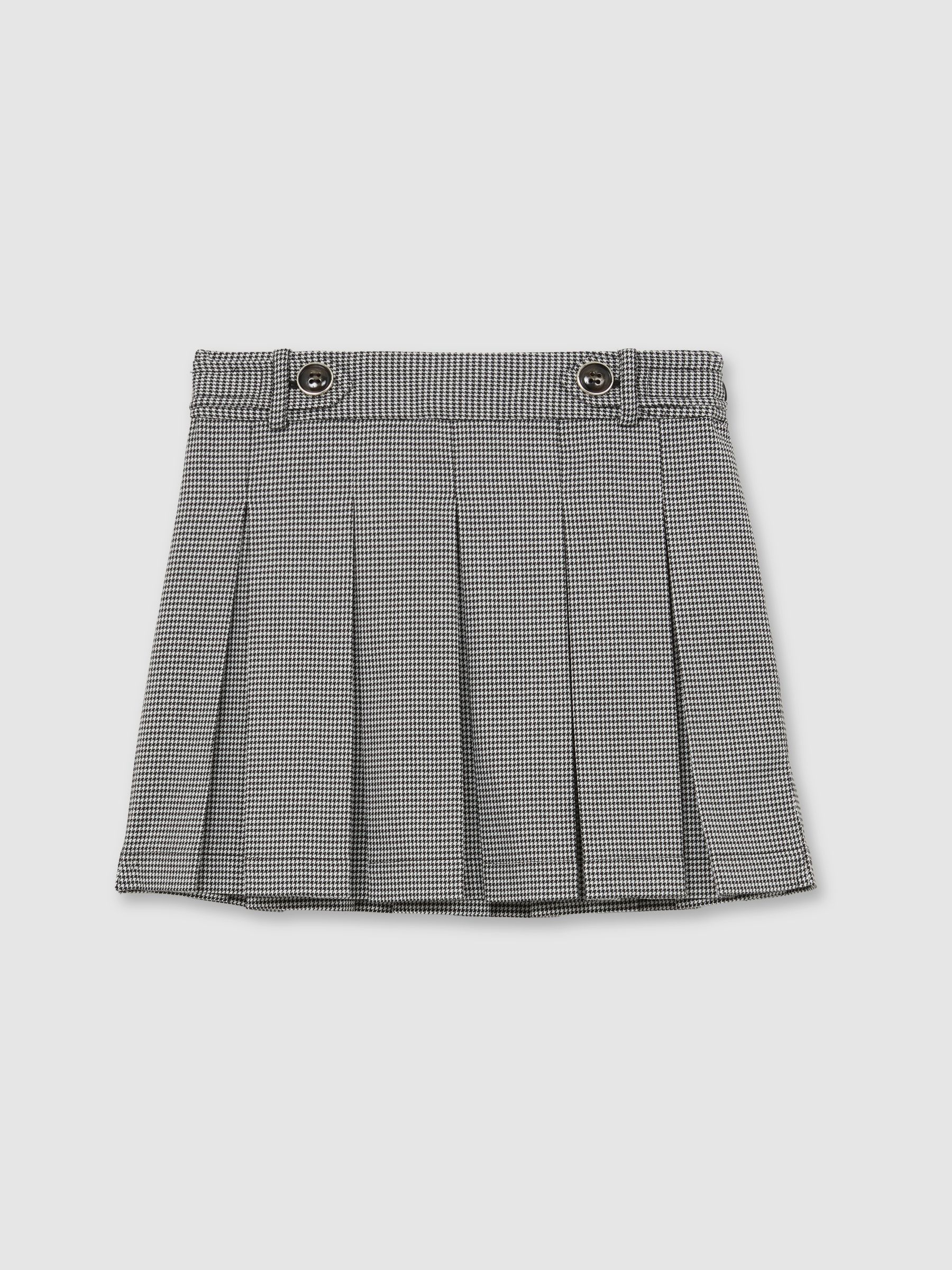 9-13 yrs Houndstooth-Check Pleated Skirt in Black/White - Image 2 of 4