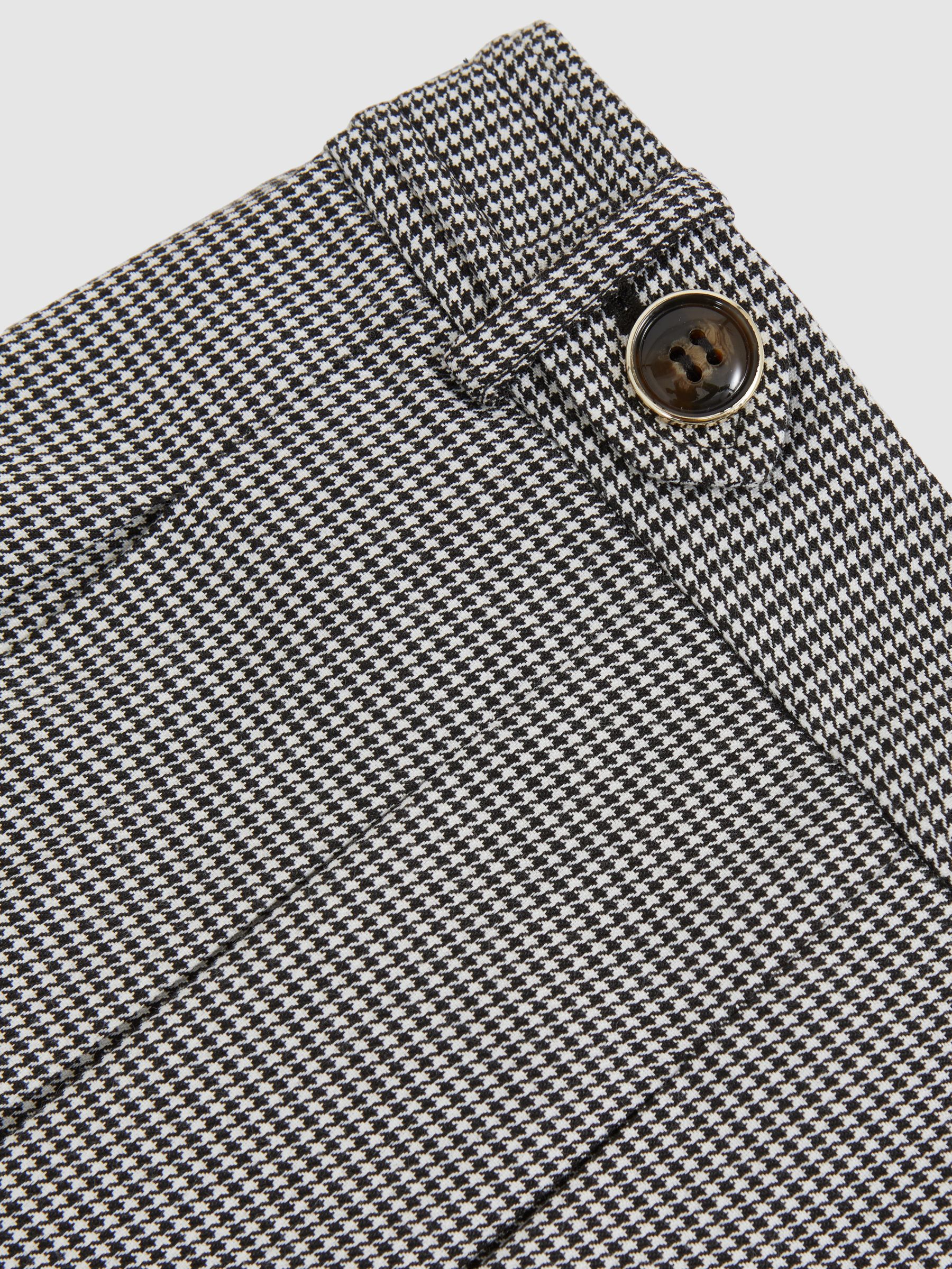 9-13 yrs Houndstooth-Check Pleated Skirt in Black/White - Image 4 of 4
