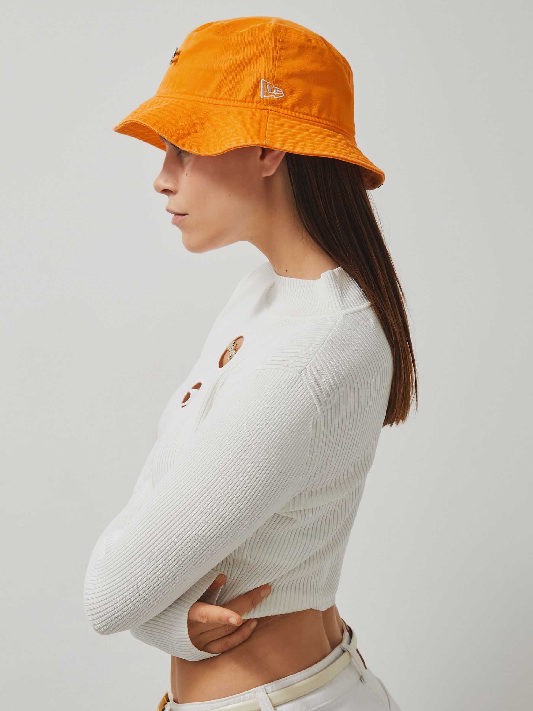 Unisex Fit McLaren Racing Cotton Bucket Hat in Papaya Orange - Image 3 of 5