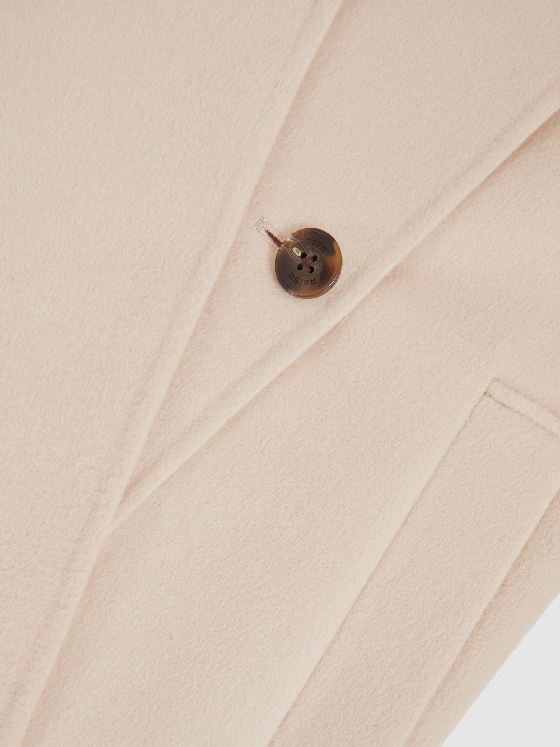 Petite Wool-Blend Scarf Blindseam Coat in Cream - Image 8 of 9