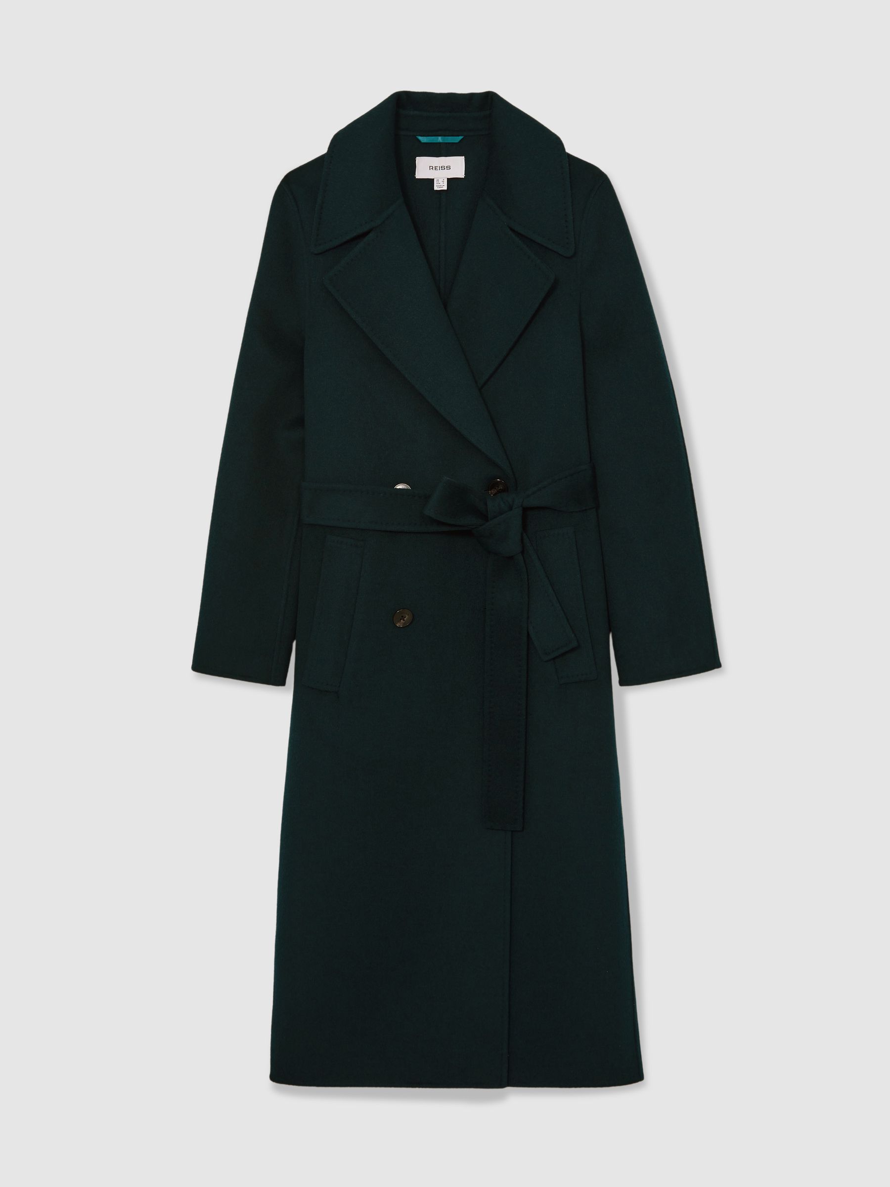 Double-Breasted Blindseam Coat Wool-Blend in Green - Image 2 of 6
