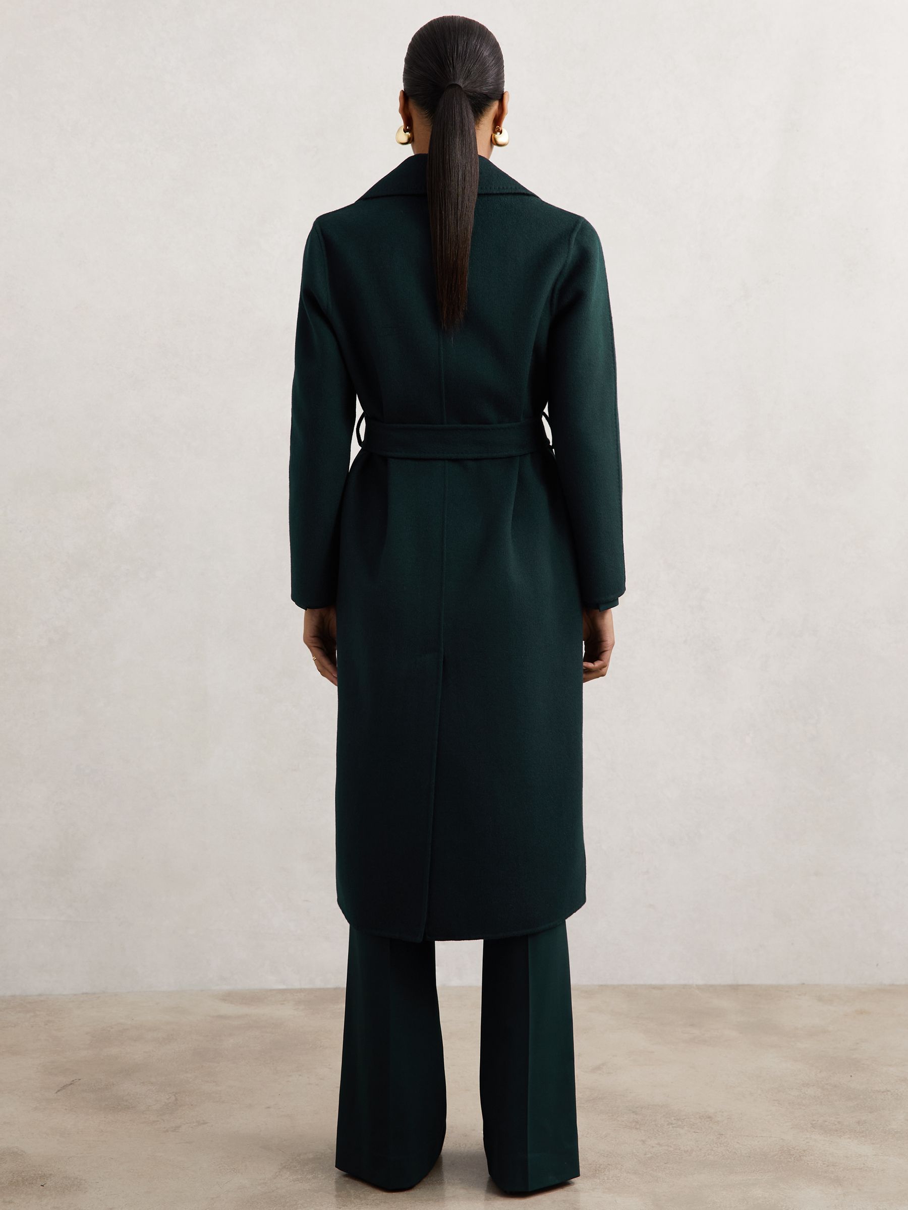 Double-Breasted Blindseam Coat Wool-Blend in Green - image 4