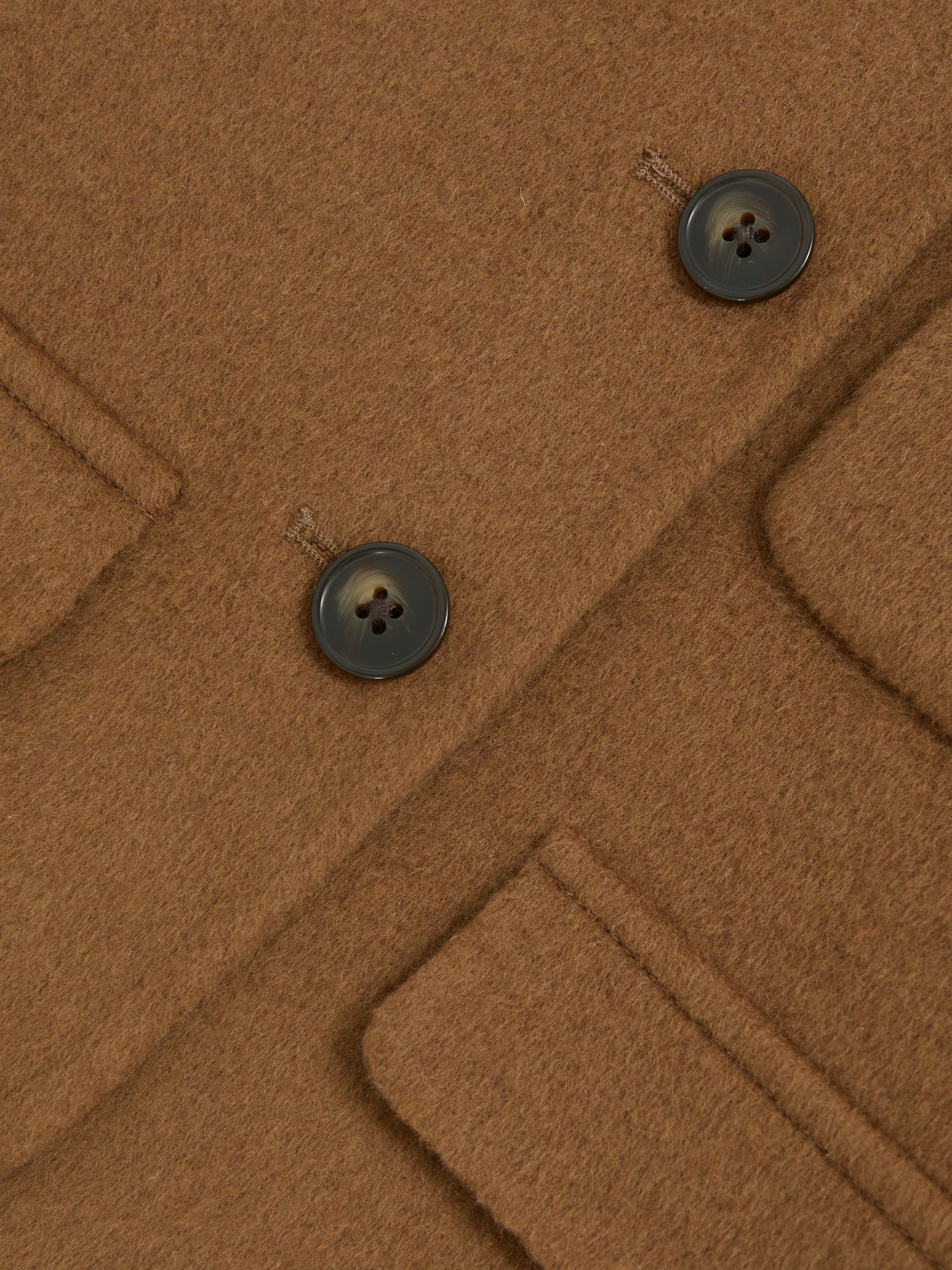 3-9 yrs Wool-Blend Cropped Collarless Jacket in Camel - Image 5 of 5