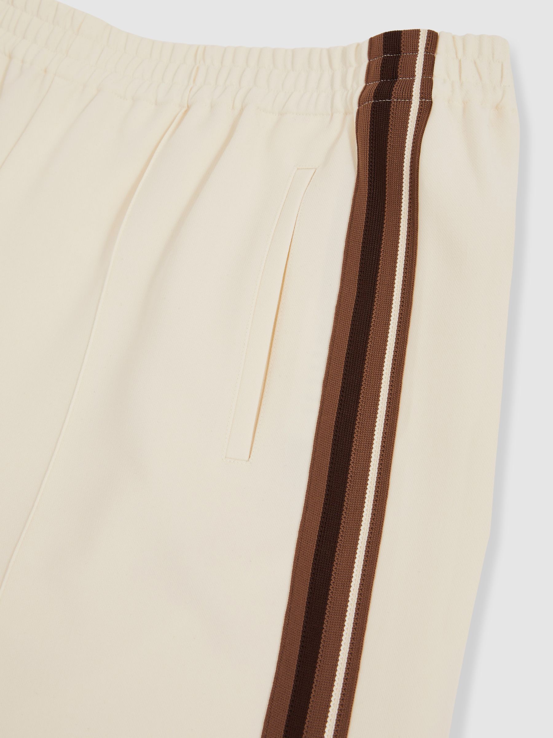 Side-Stripe Wide-Leg Trousers in Cream - Image 5 of 5