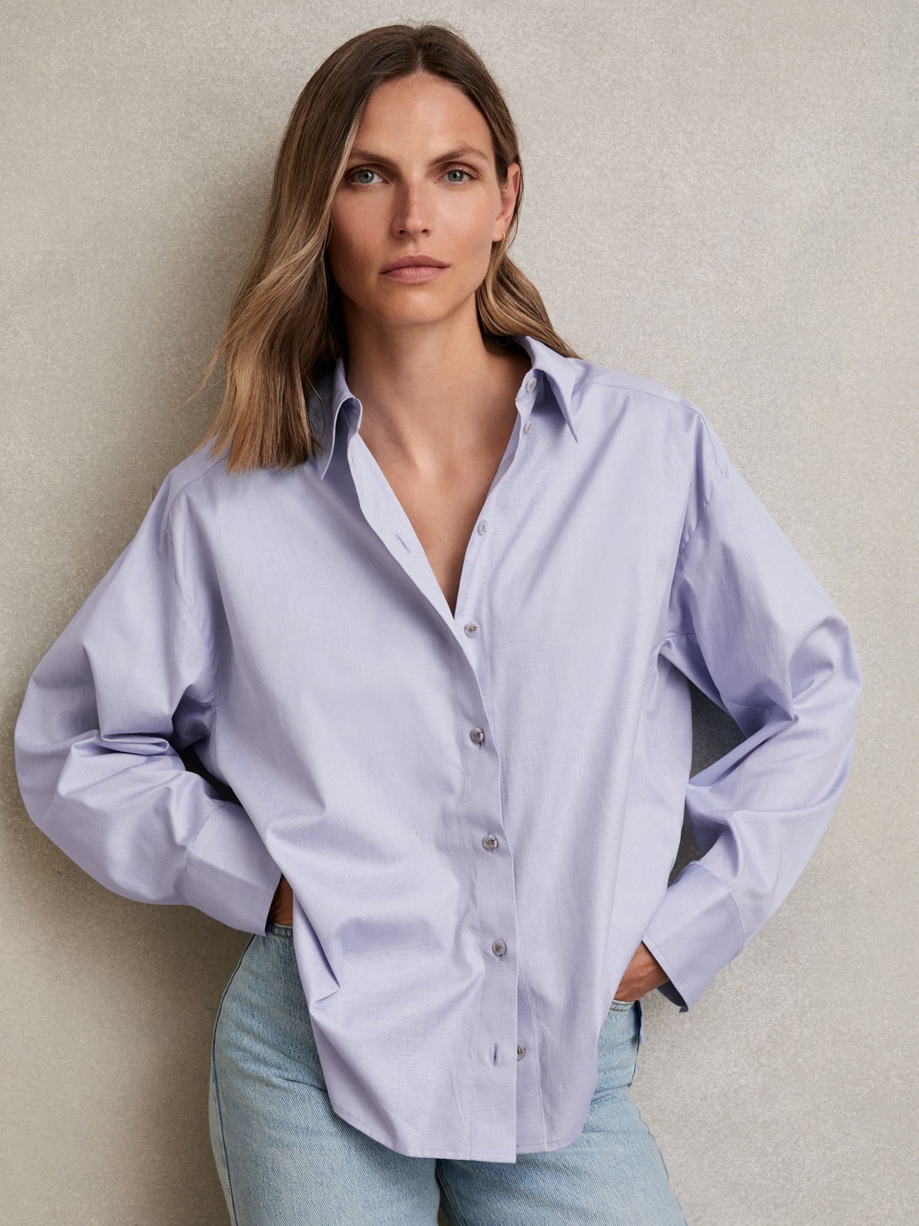 Reiss Double Breasted Twill Blazer in Neutral | REISS