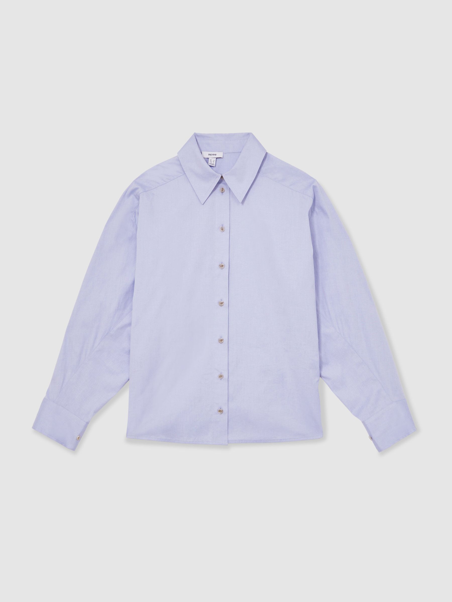 Cotton Button Through Oxford Shirt in Blue - Image 2 of 5