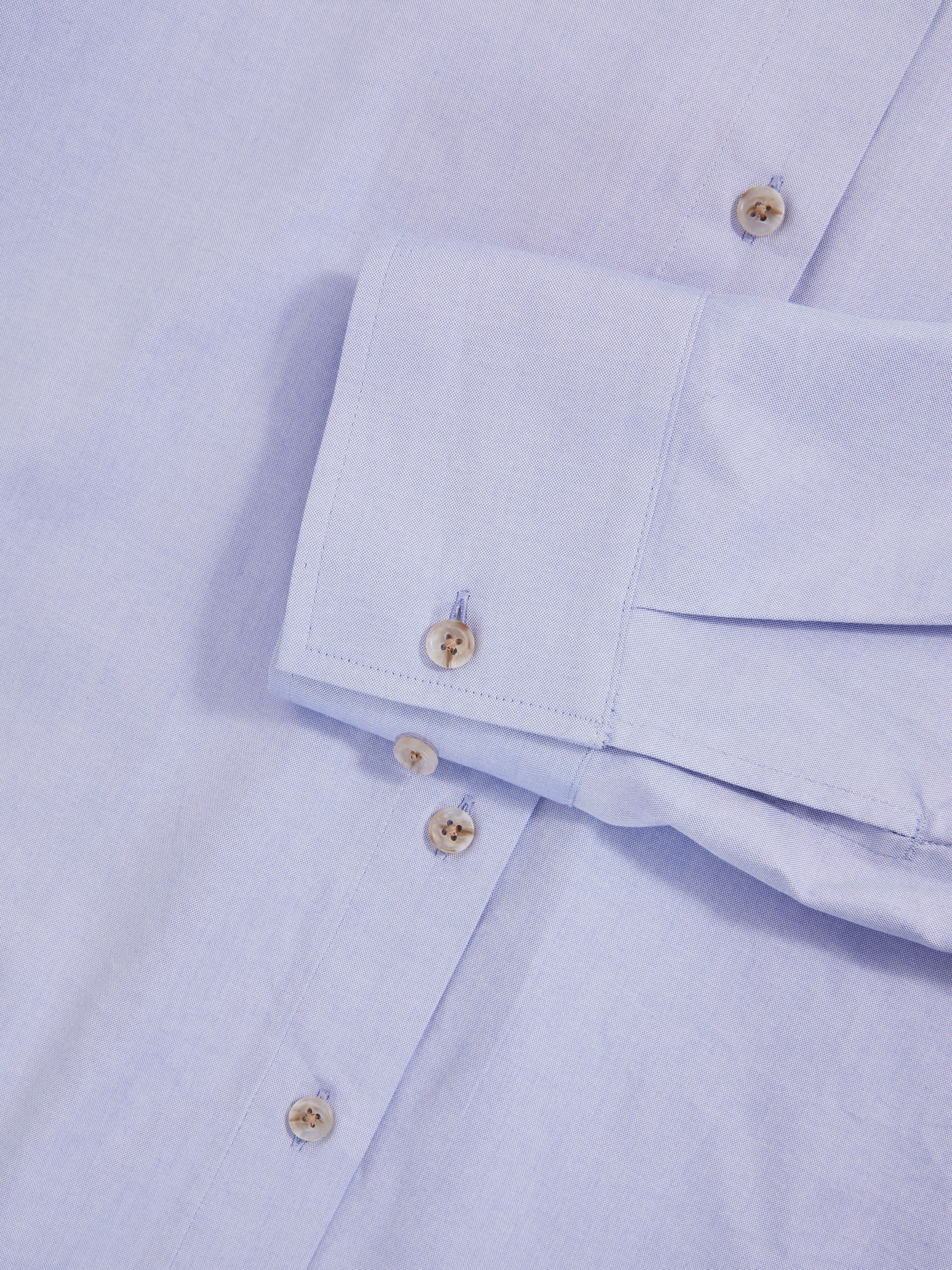Cotton Button Through Oxford Shirt in Blue - image 4