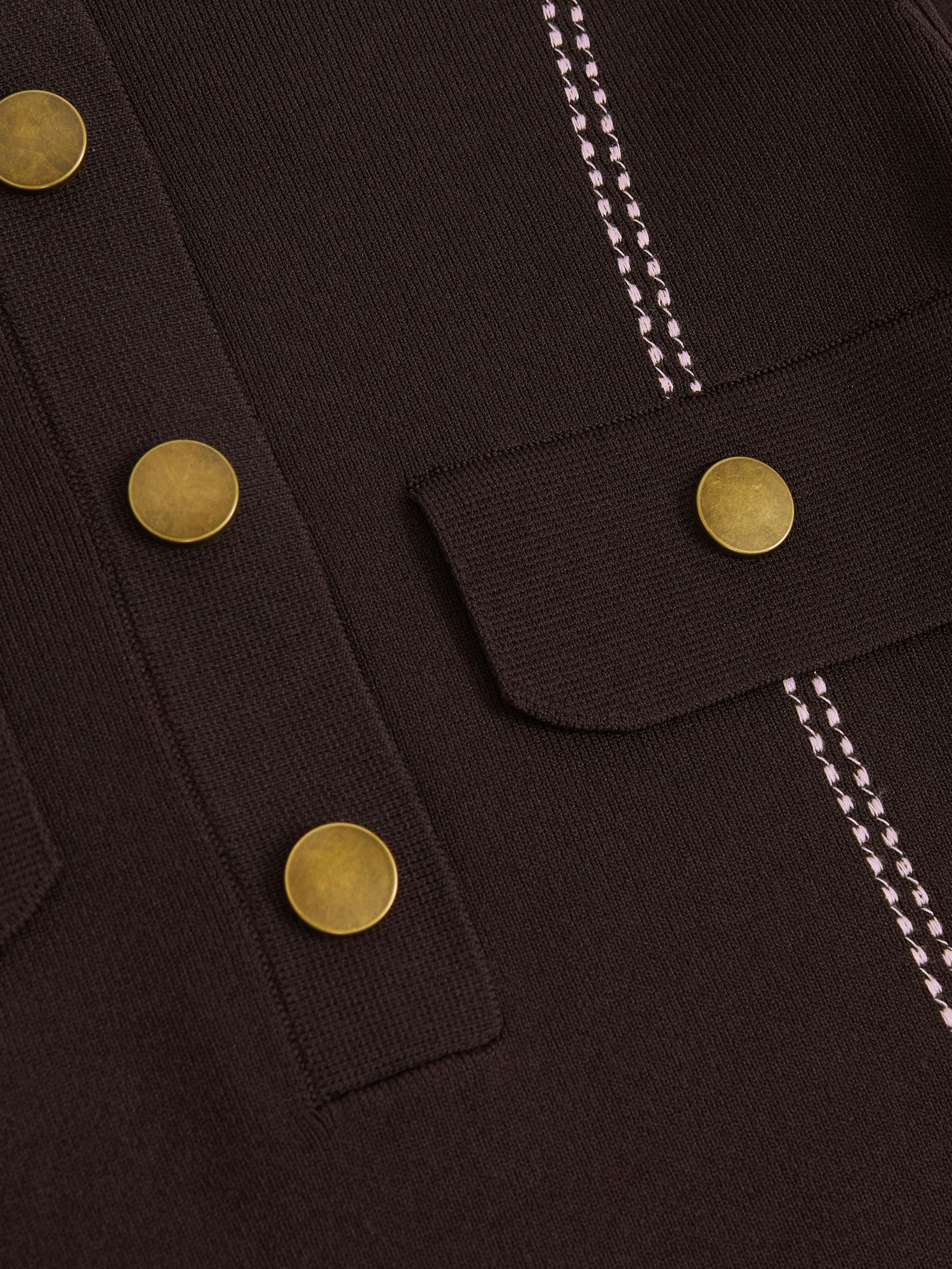 Contrast-Stitch Knit Top in Burgundy - Image 6 of 6
