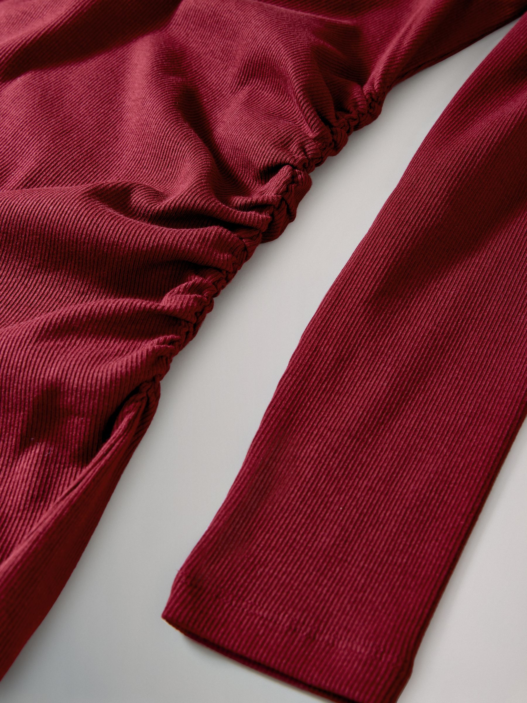 Black/Red 2 Pack Long Sleeve Ribbed Ruched Maxi Dresses - Image 2 of 3