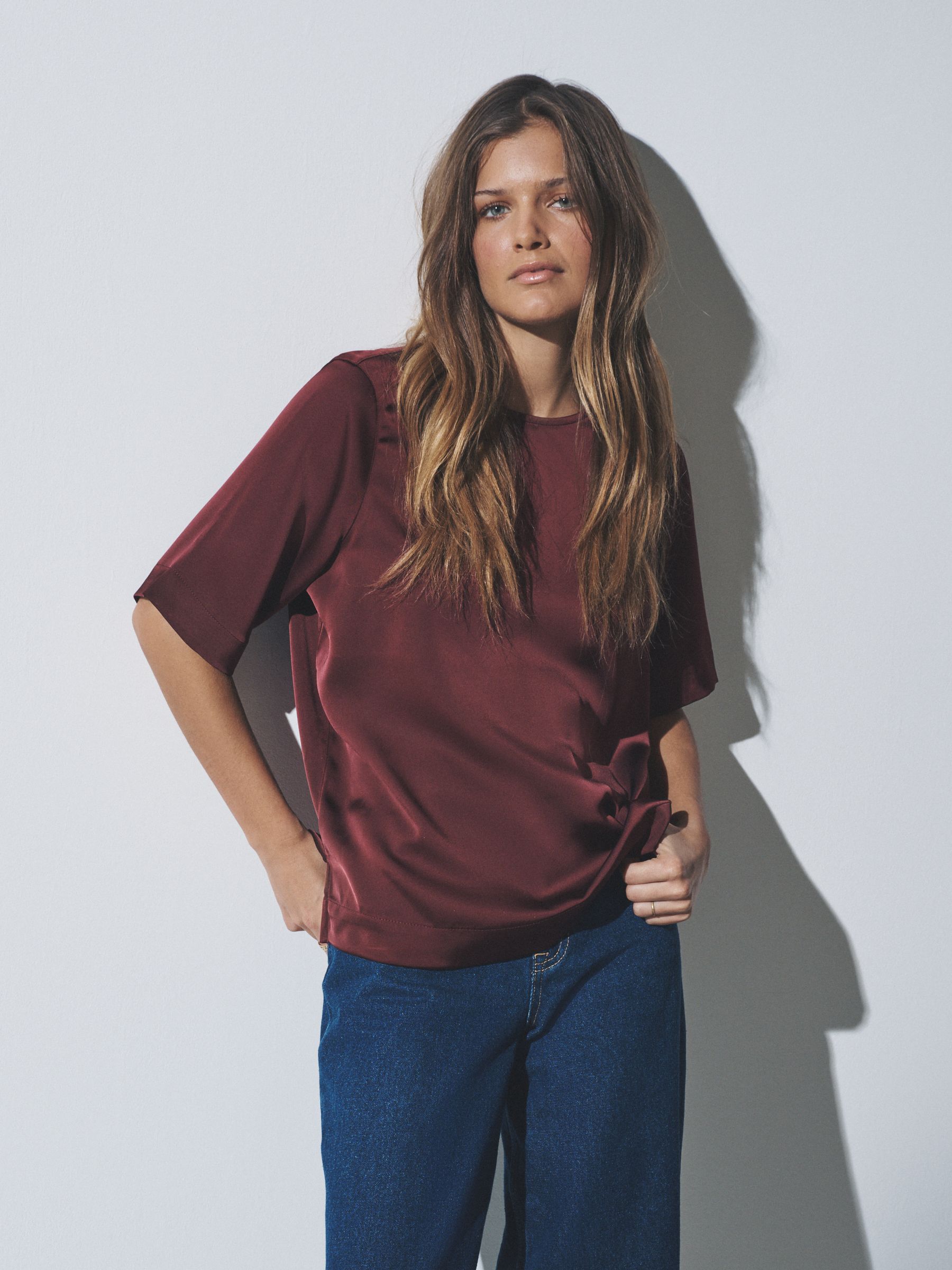 2 Pack Satin Shortsleeve Tops - Image 1 of 11