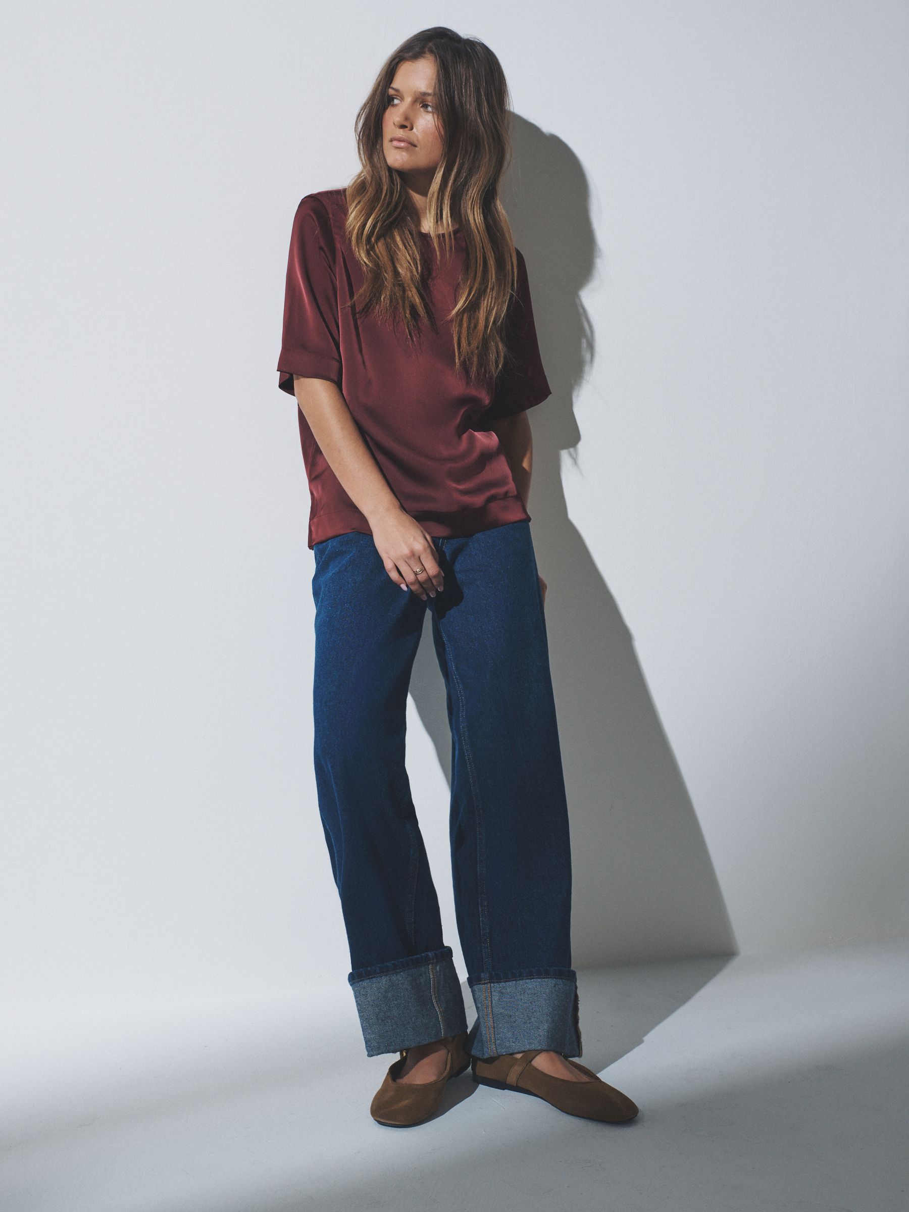 2 Pack Satin Shortsleeve Tops - Image 3 of 11