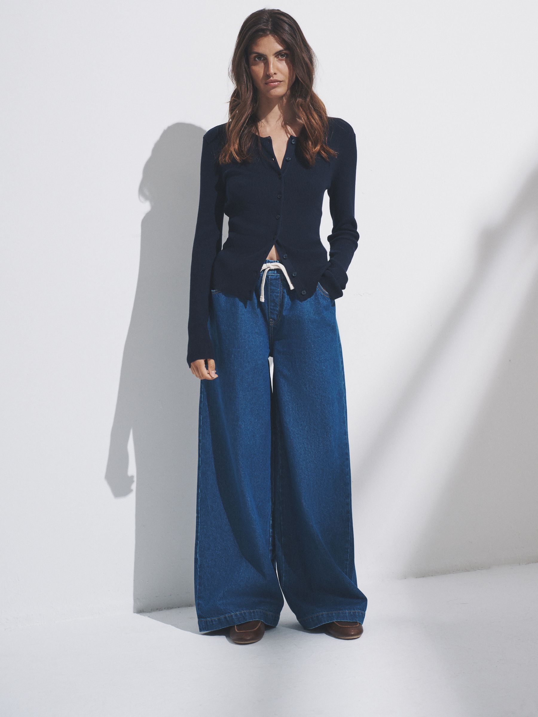 Black/Mid Blue - 2 Pack Pull On Wide Leg Jeans - Image 3 of 14