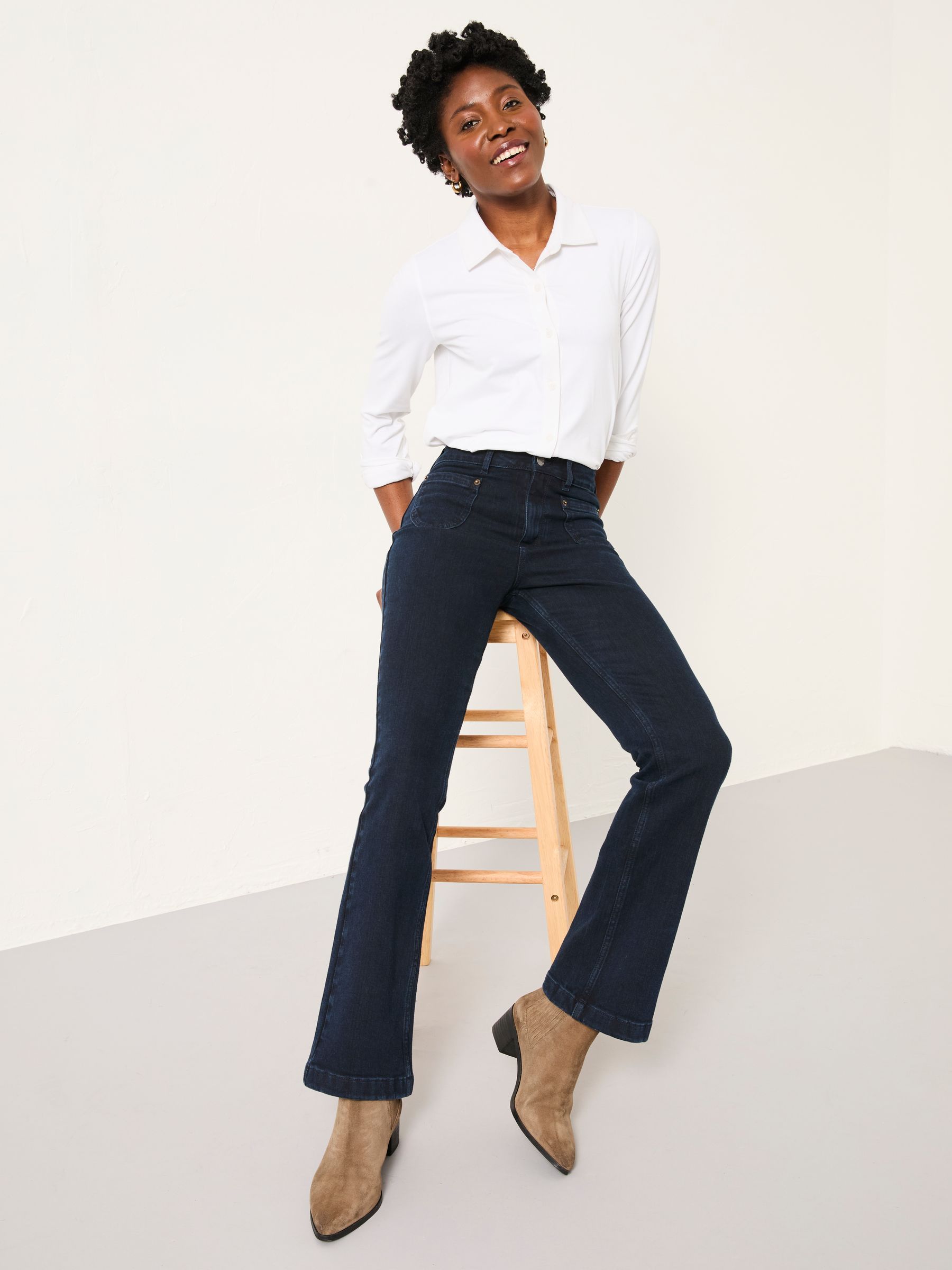 Fly Denim Dark Blue Flare Jeans - Image 4 of 6