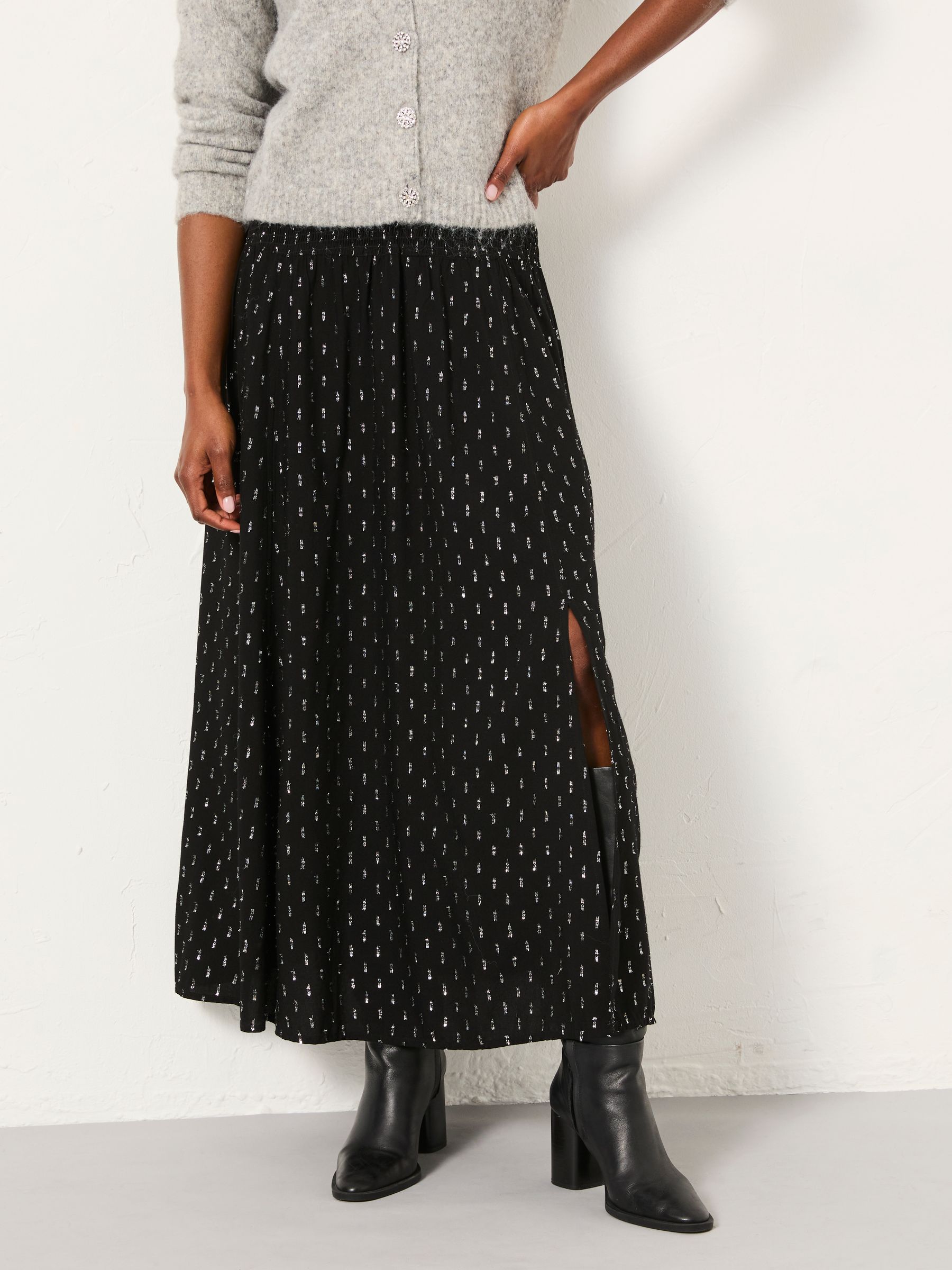 Harper Black Midi Skirt - Image 1 of 6