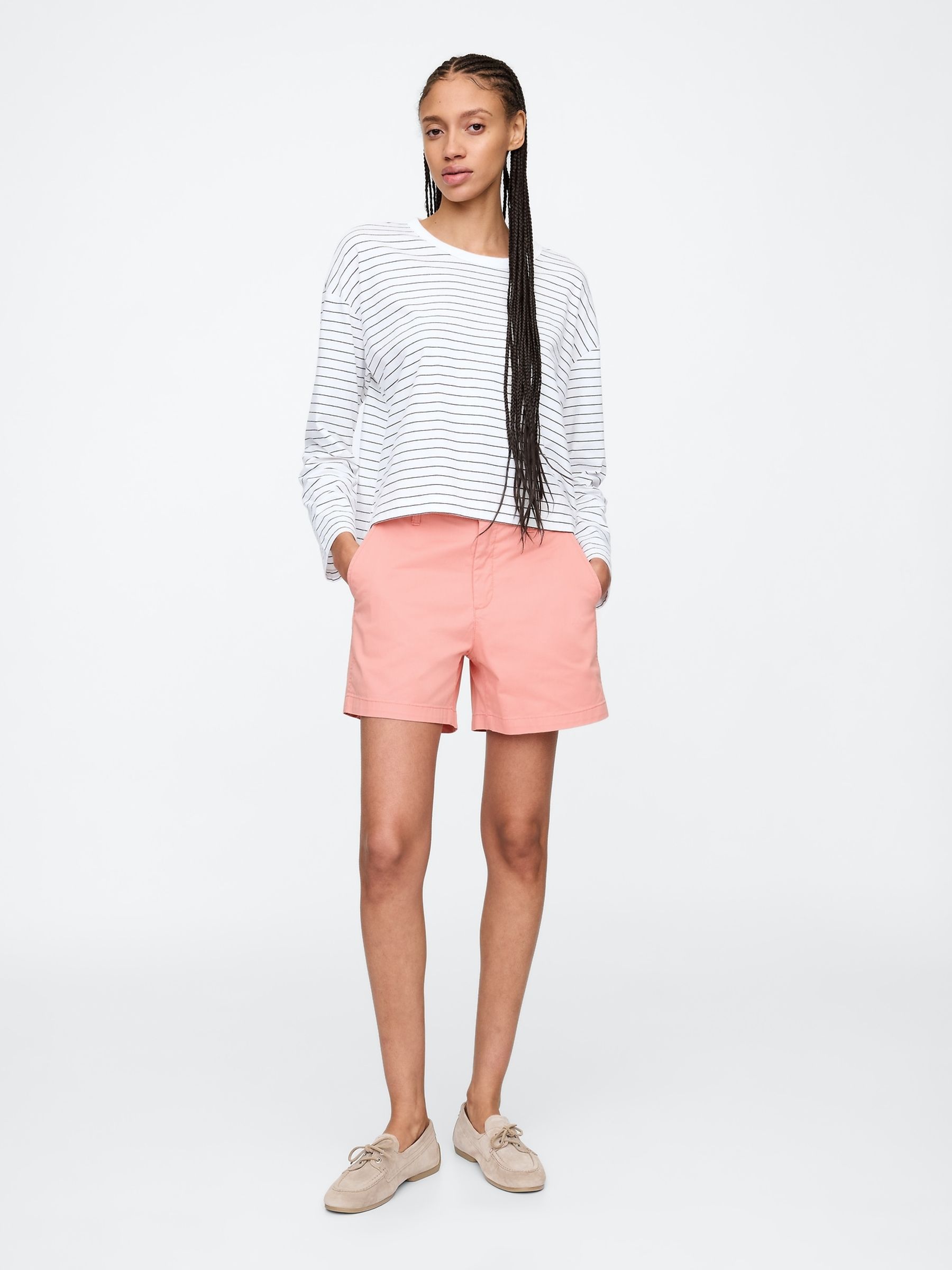 Orange 5"" Mid Rise Downtown Chinos Shorts - Image 1 of 5