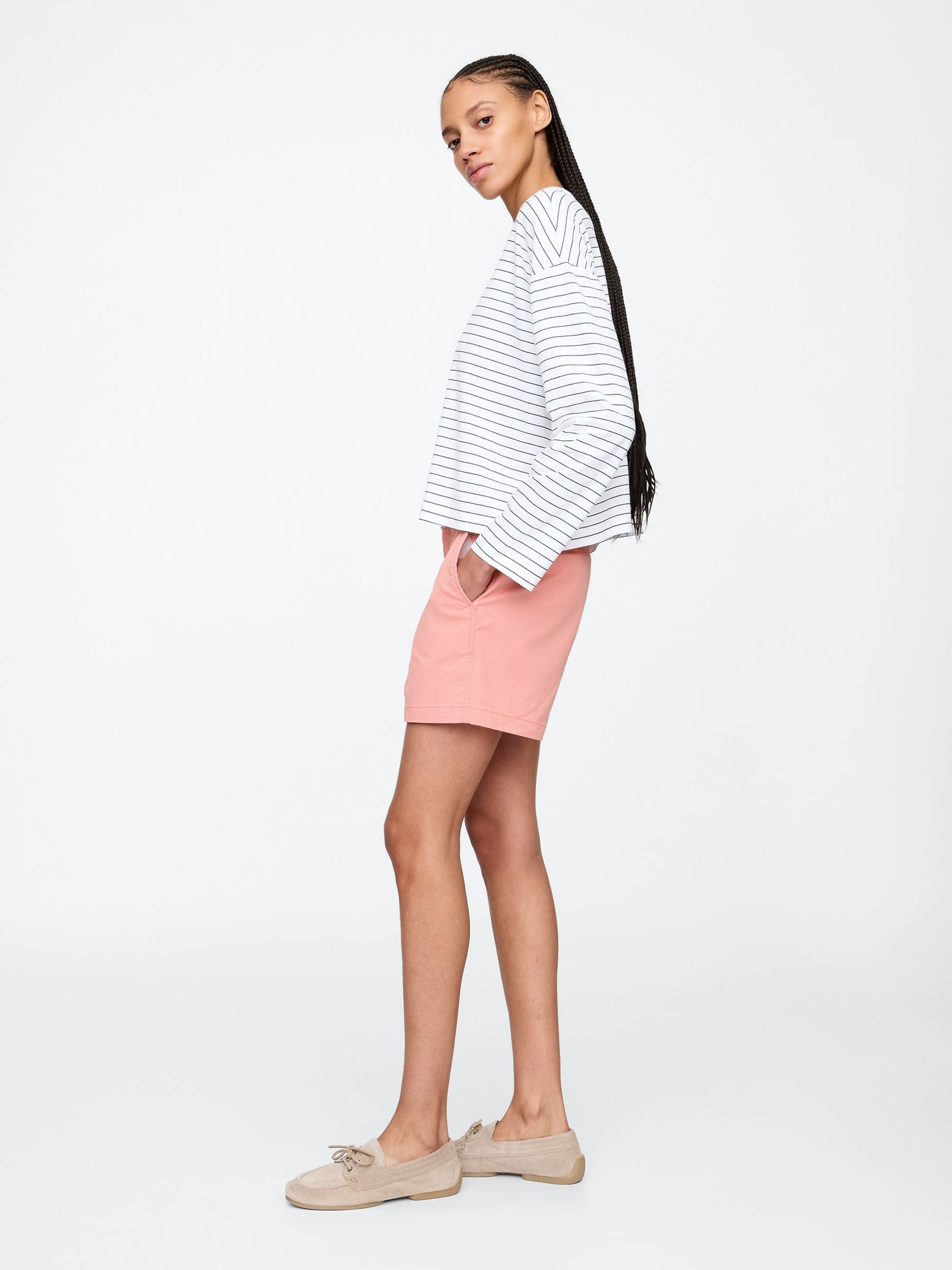 Orange 5"" Mid Rise Downtown Chinos Shorts - Image 3 of 5
