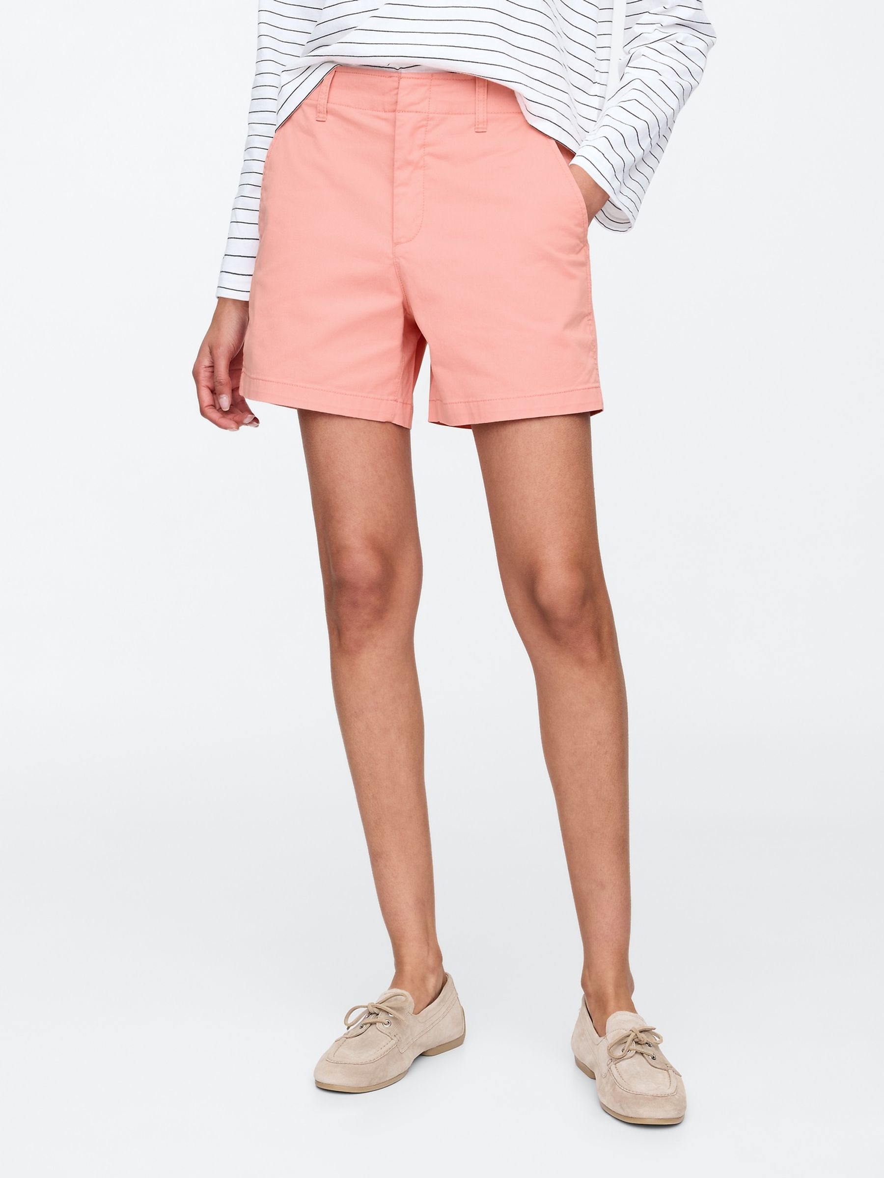 Orange 5"" Mid Rise Downtown Chinos Shorts - Image 4 of 5