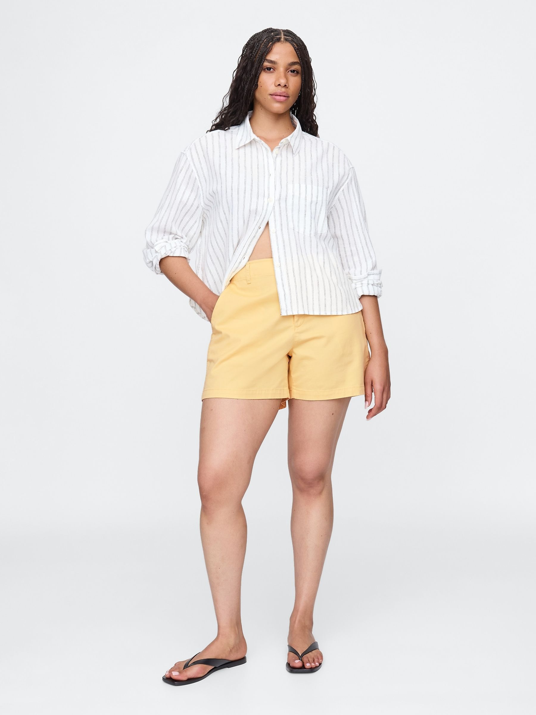 Butter Yellow 5"" Mid Rise Downtown Chinos Shorts - Image 5 of 5