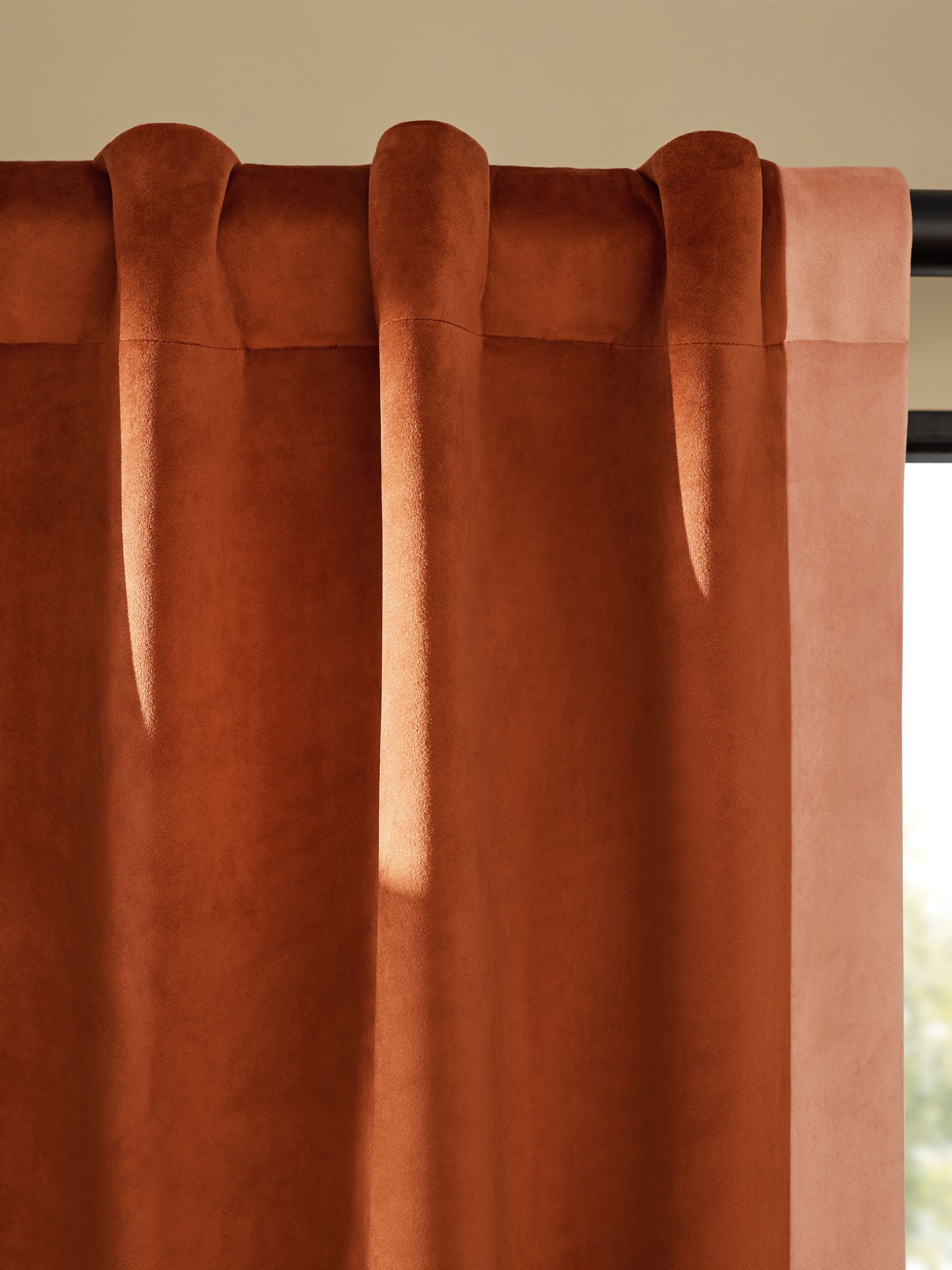 Audley Contrast Hidden Tab Curtains in Rust - Image 3 of 3 Audley Contrast Hidden Tab Curtains in Rust - Image 3 of 3