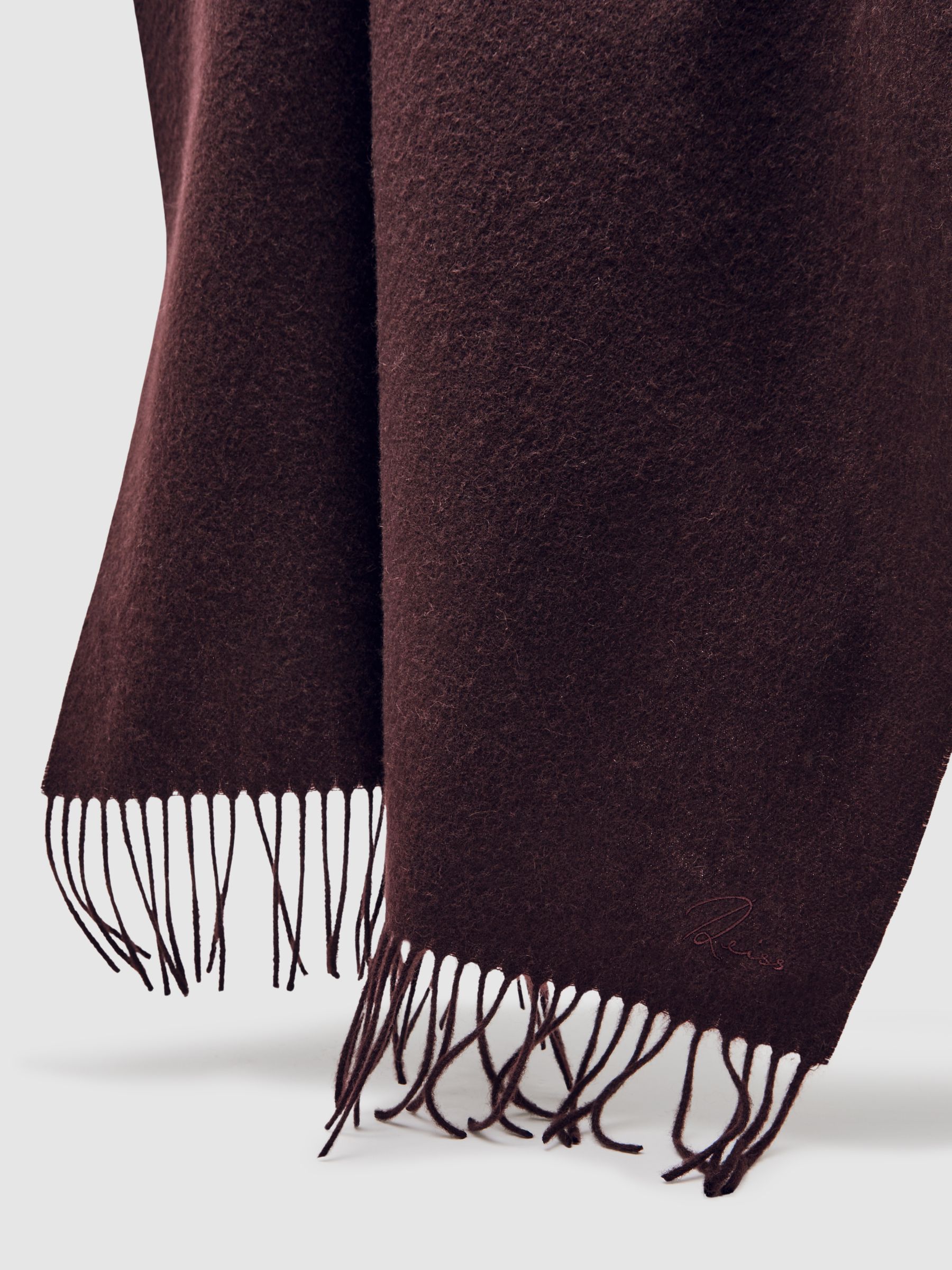 Wool-Cashmere Scarf in Burgundy - image 2
