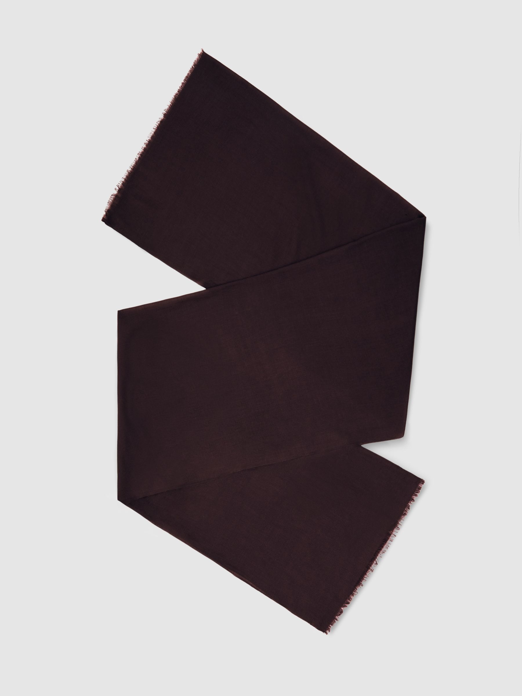 Wool-Cashmere Lightweight Scarf in Burgundy - Image 1 of 5