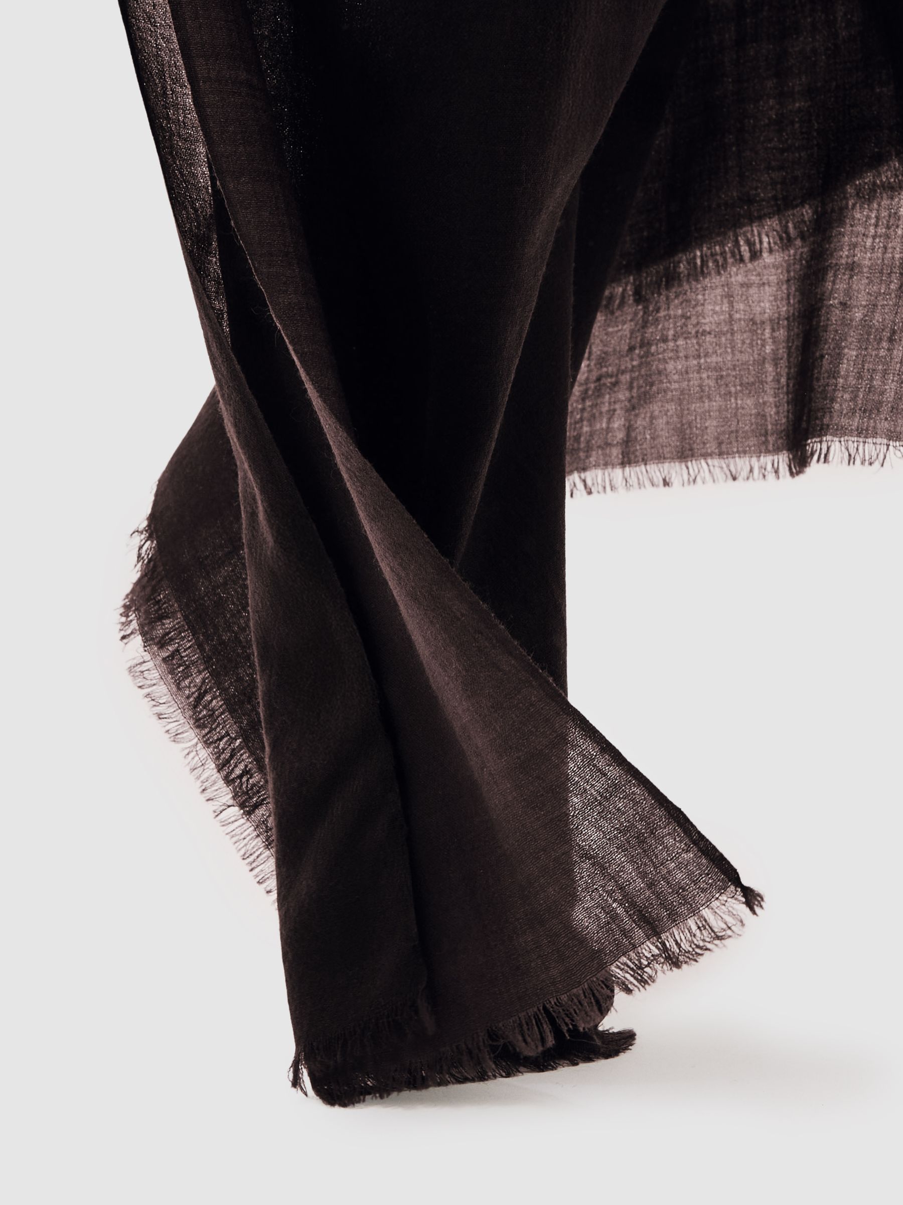 Wool-Cashmere Lightweight Scarf in Burgundy - Image 5 of 5