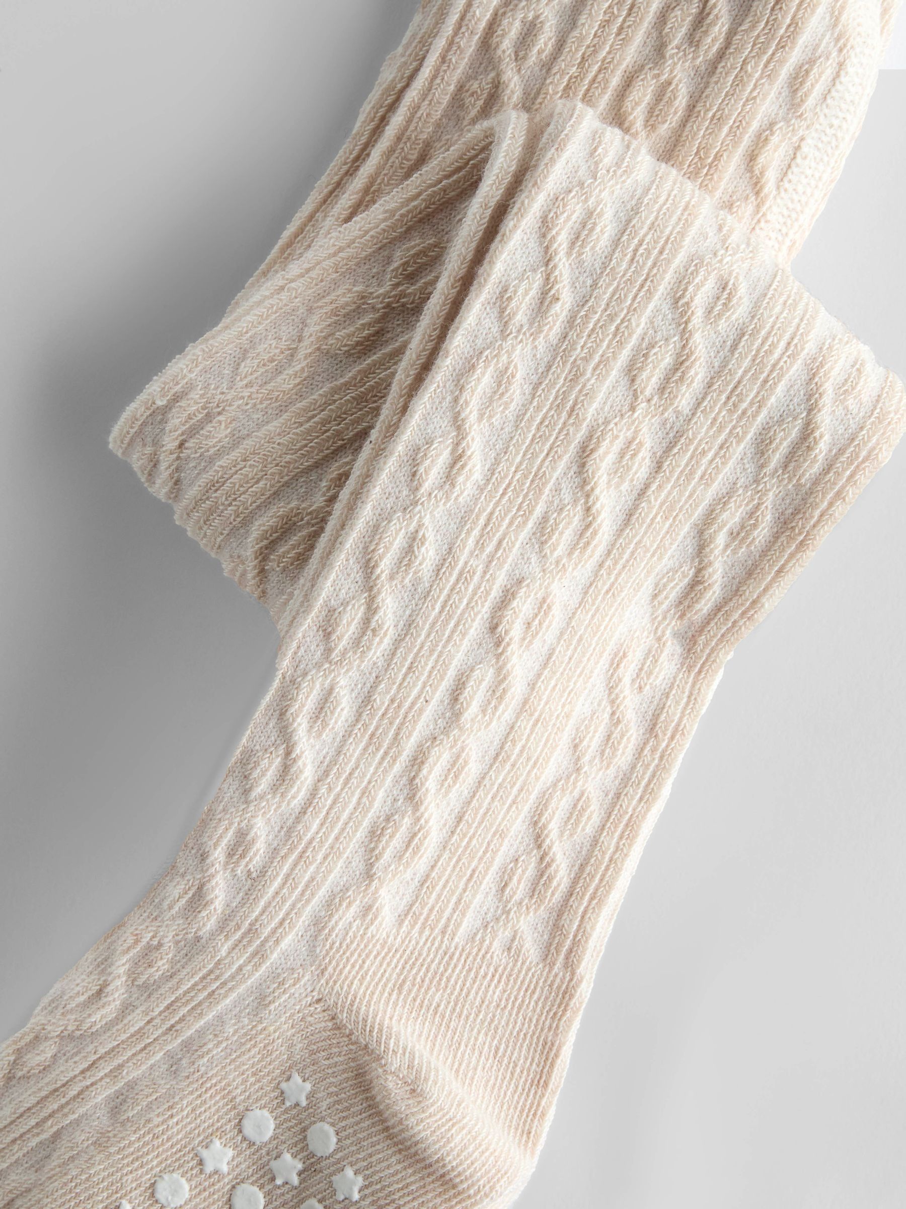 Pink 2-Pack Cotton Rich Cable Tights - Image 6 of 7