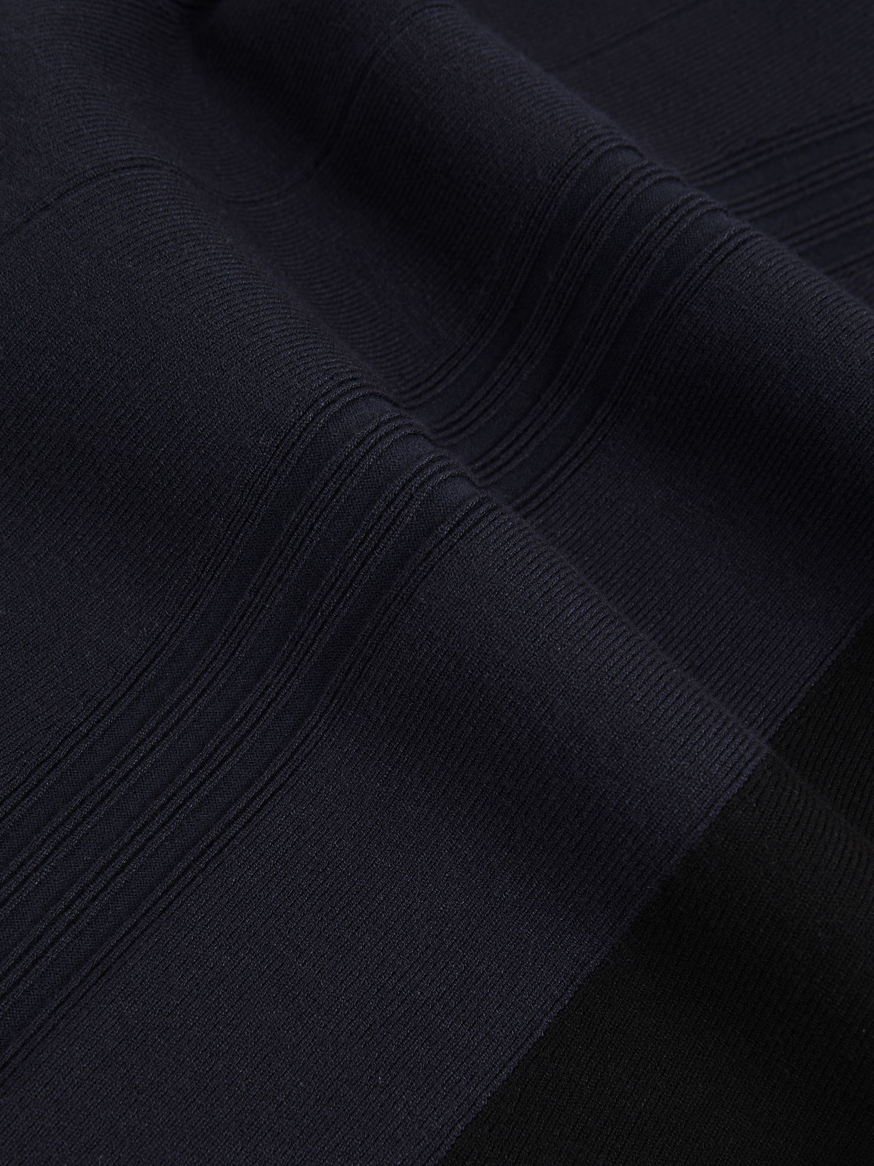 Knitted Contrast-Panel Midi Dress in Navy/Black - image 4