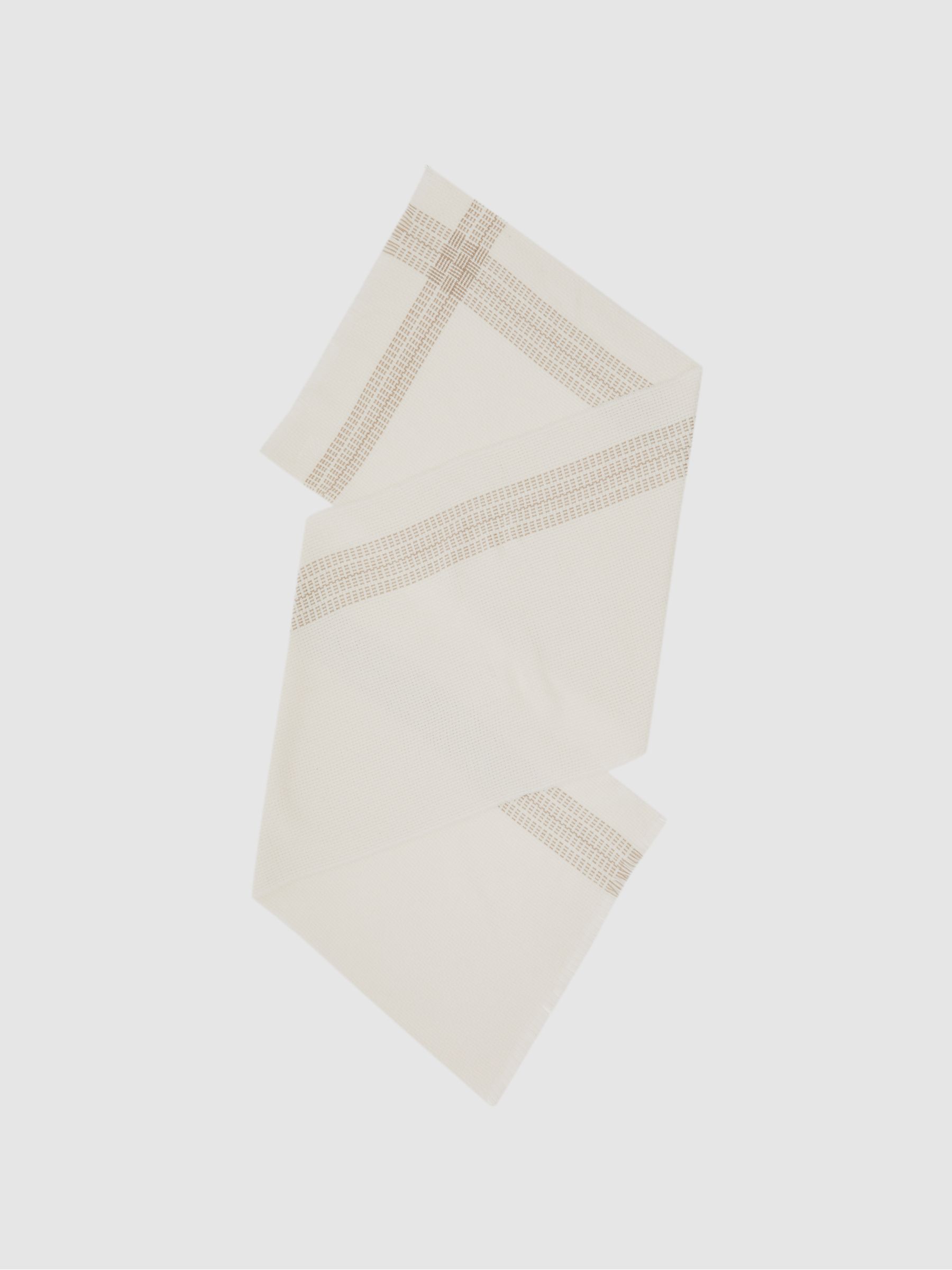 Wool-Cashmere Textured Scarf in Cream - Image 1 of 5 Wool-Cashmere Textured Scarf in Cream - Image 1 of 5