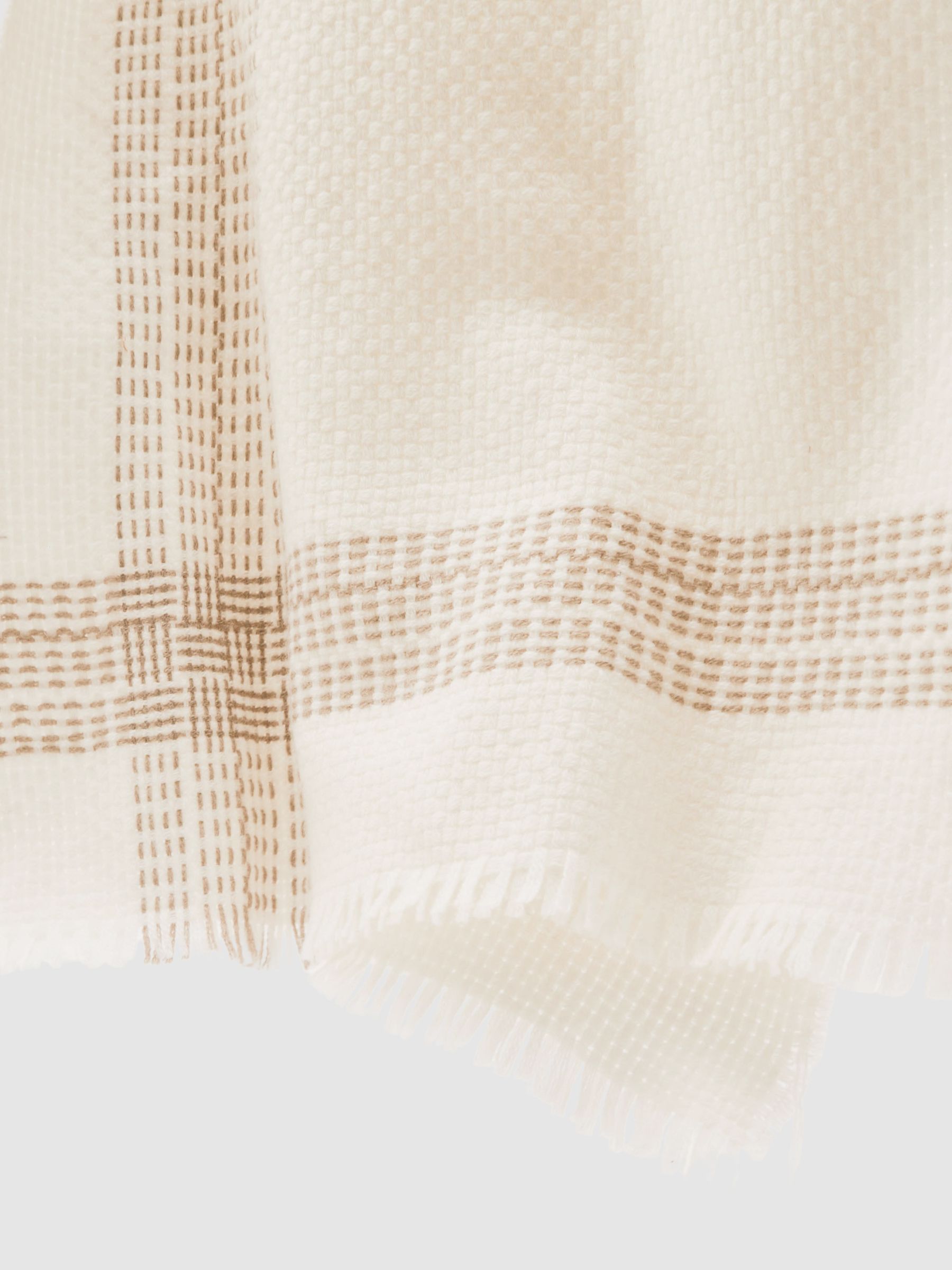 Wool-Cashmere Textured Scarf in Cream - image 4