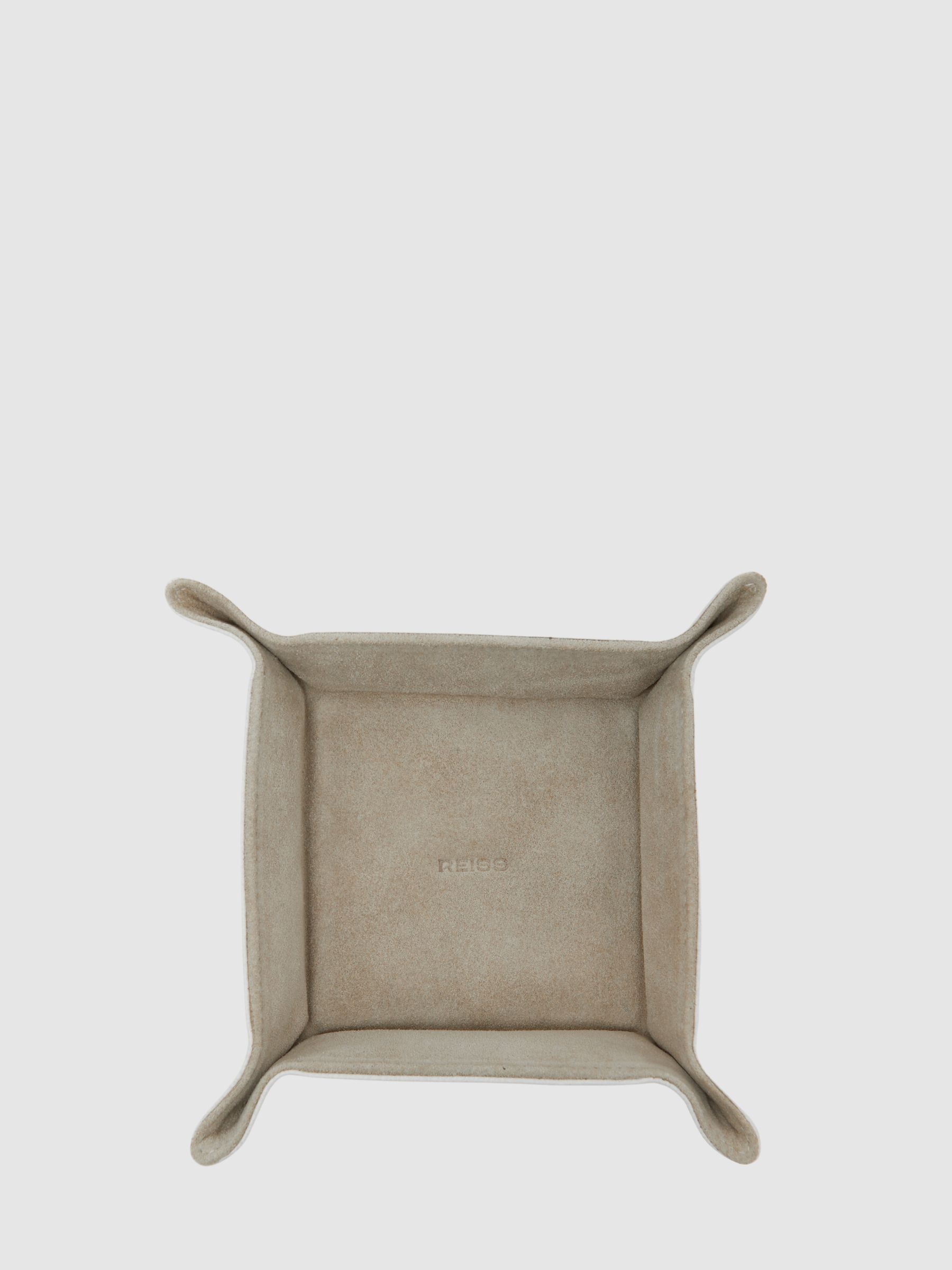Atelier Grained-Leather Coin Tray in Off White - image 3