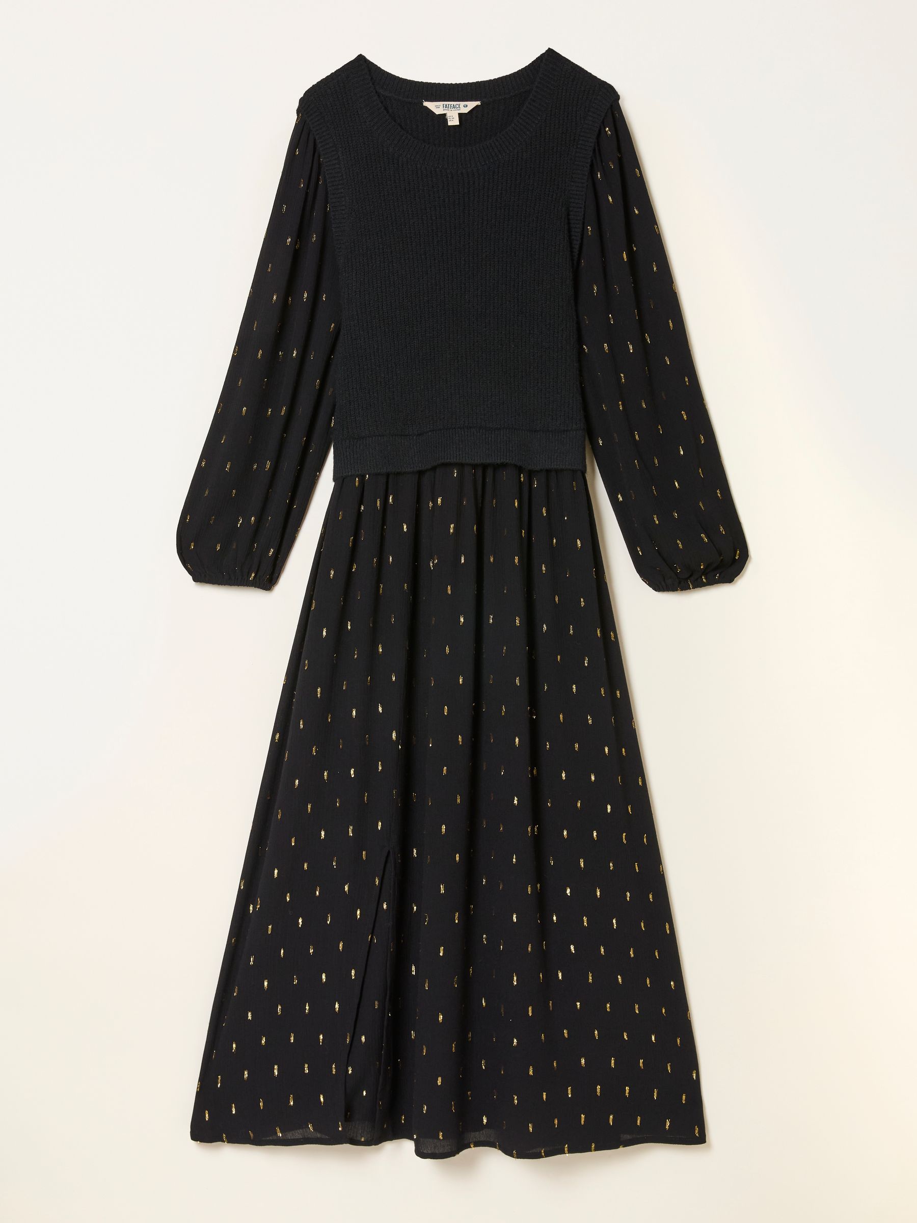 Laura Black Petite 2 in 1 Metallic Dress - Image 5 of 5
