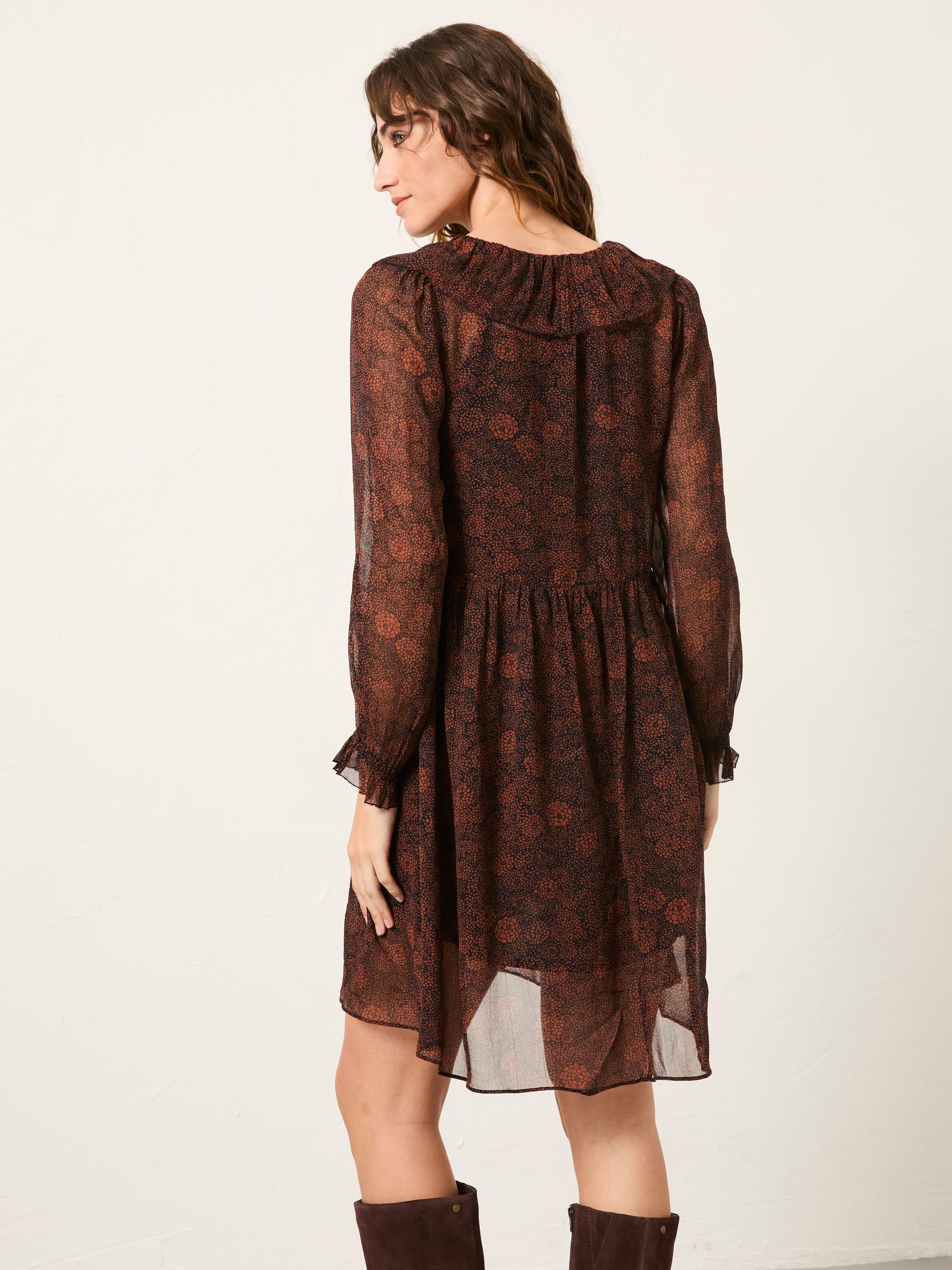 Bella Black Circle Floral Petite Dress - Image 2 of 5