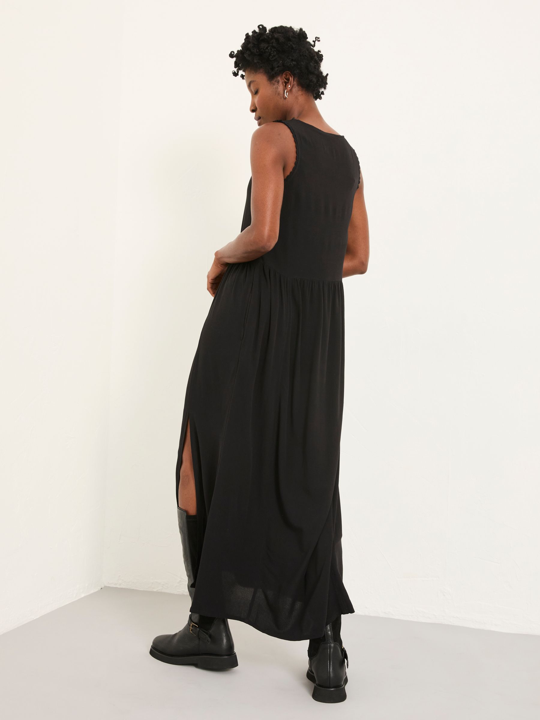 Aileen Black Petite Slip Midi Dress - Image 2 of 6