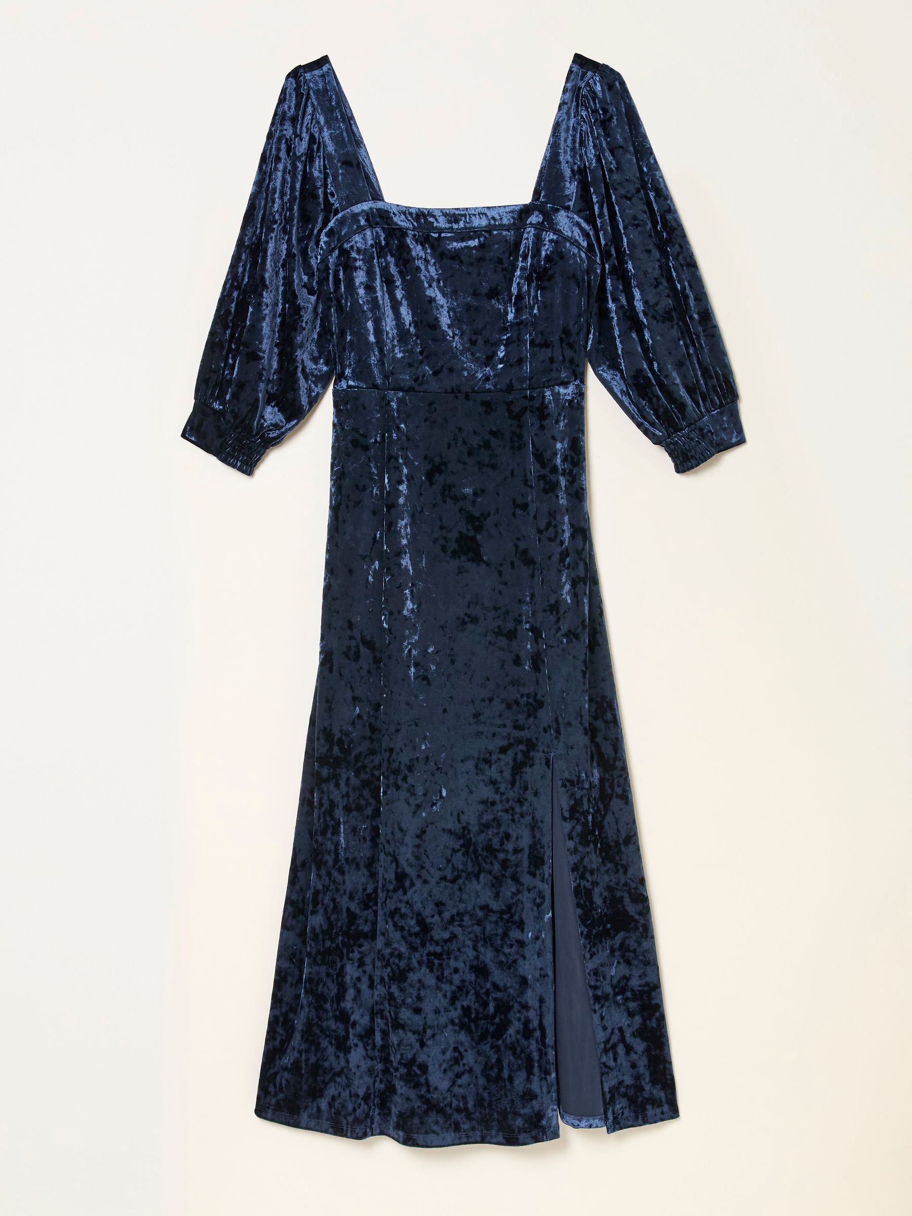 Isla Indigo Blue Petite Velvet Midi Dress - Image 1 of 1