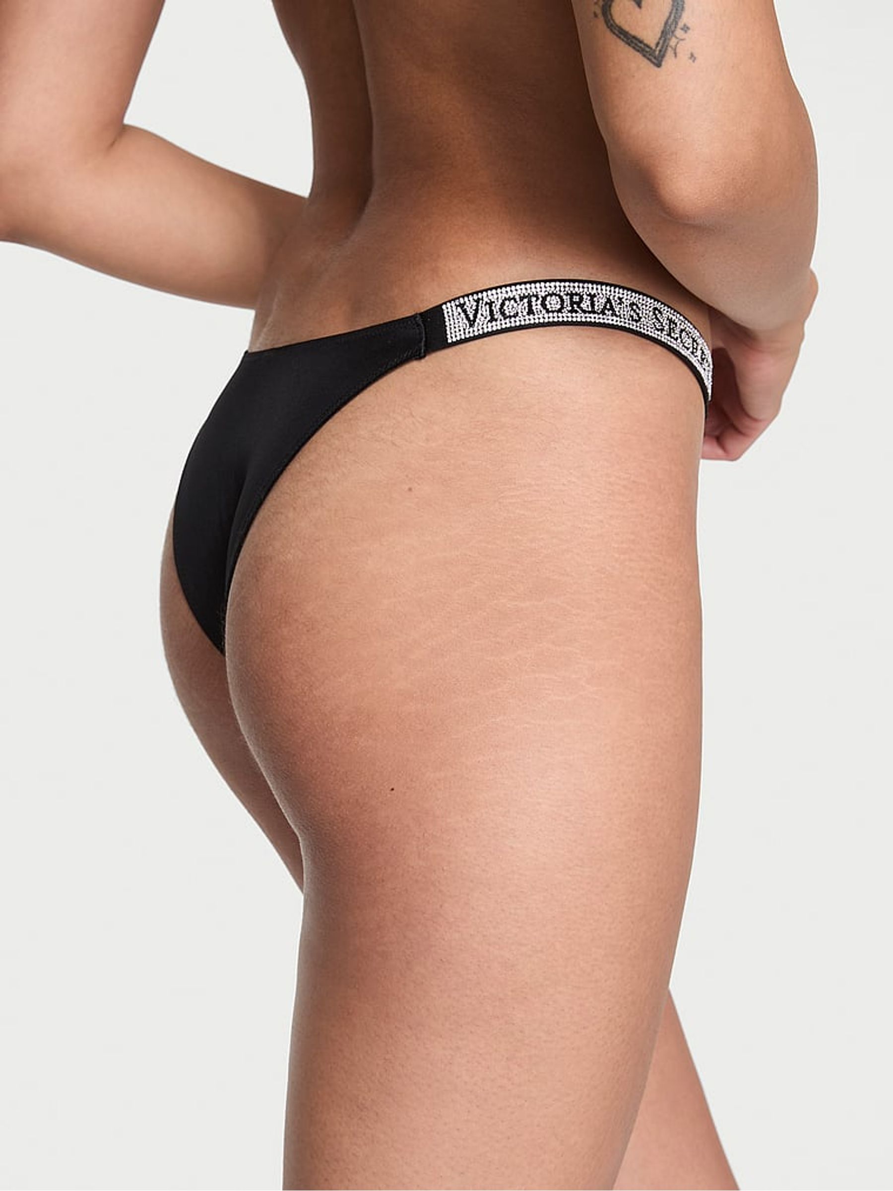 Black Brazilian Shine Strap Knickers - Image 2 of 3
