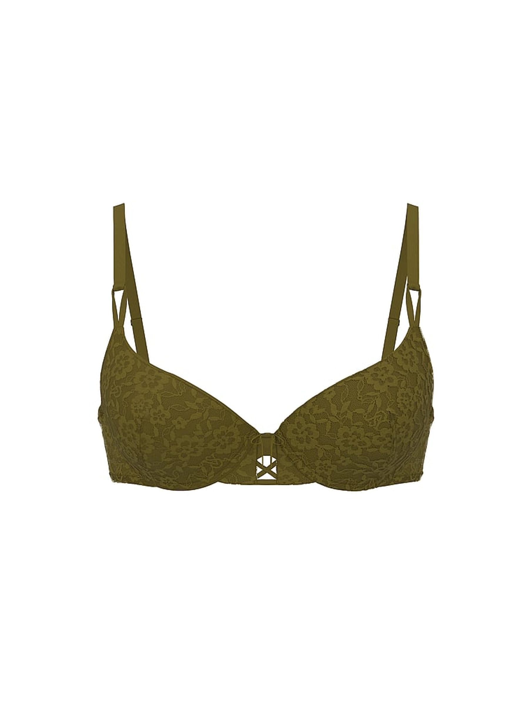 Green Chameleon Unlined Demi Sexy T-Shirt Lace-Up Bra - Image 5 of 5