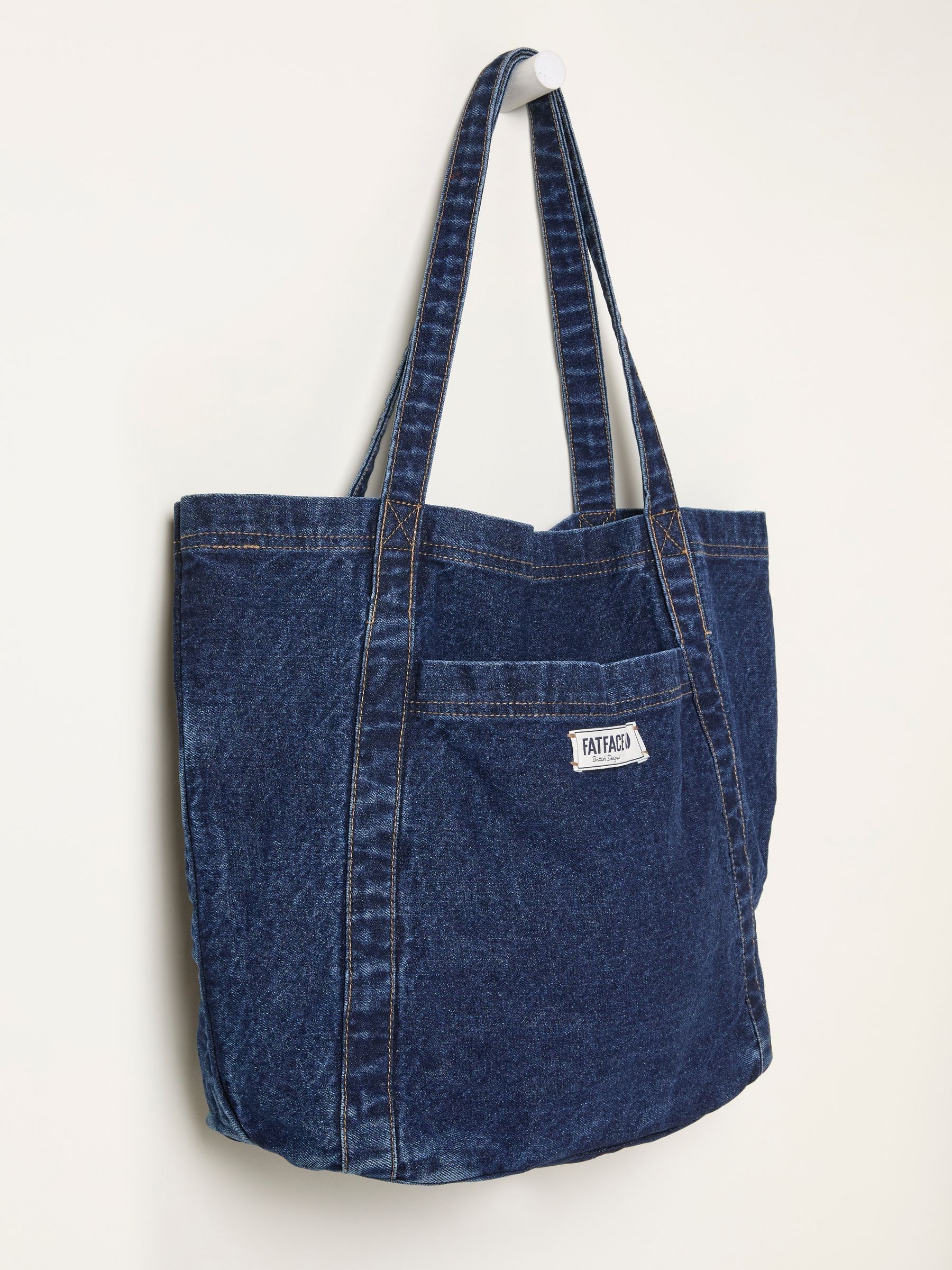 Astrid Denim Dark Blue Pocket 100% Cotton Tote Bag - Image 4 of 4