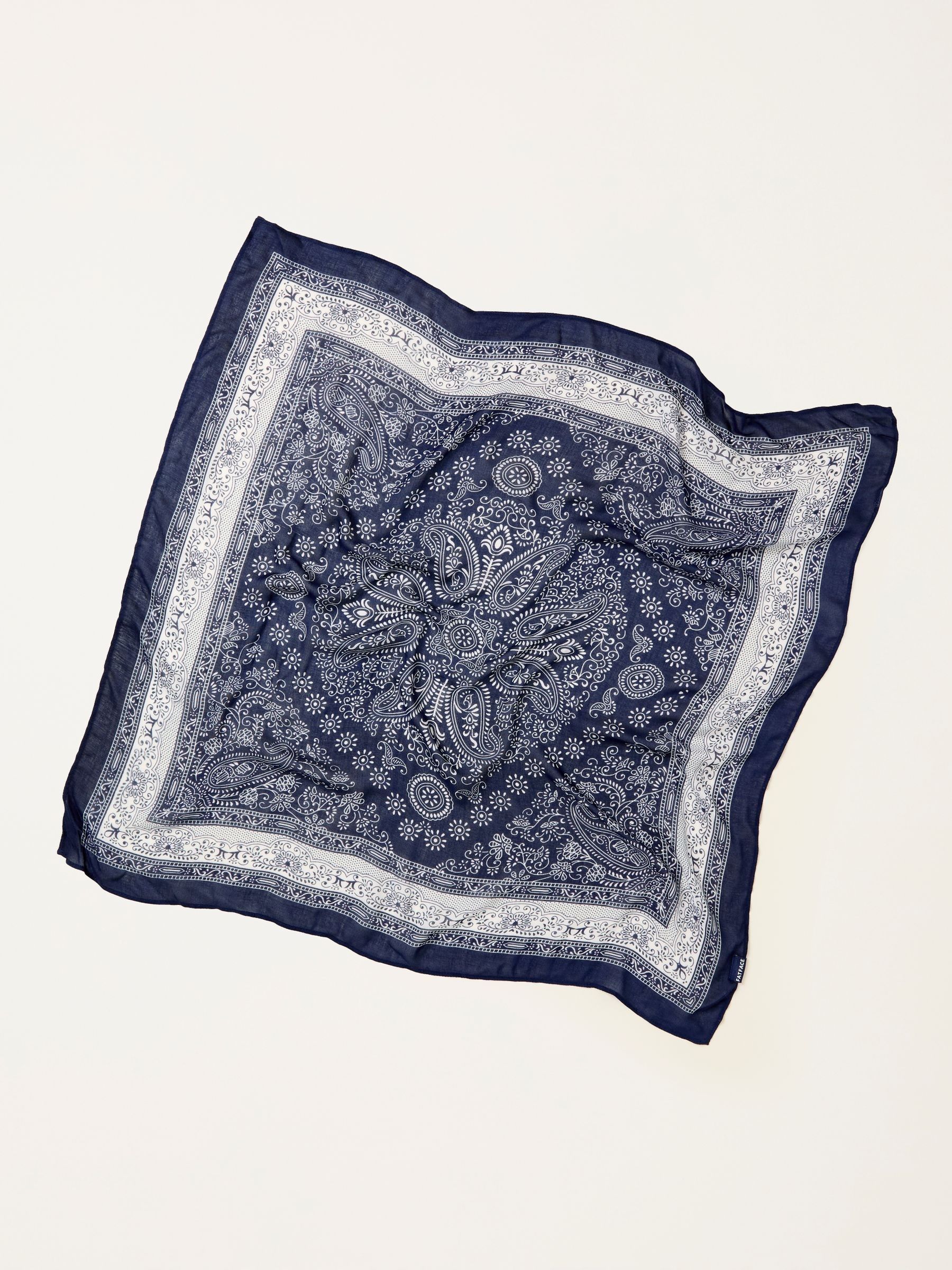 Navy Blue Bandana Print Hair Scarf - Image 2 of 2