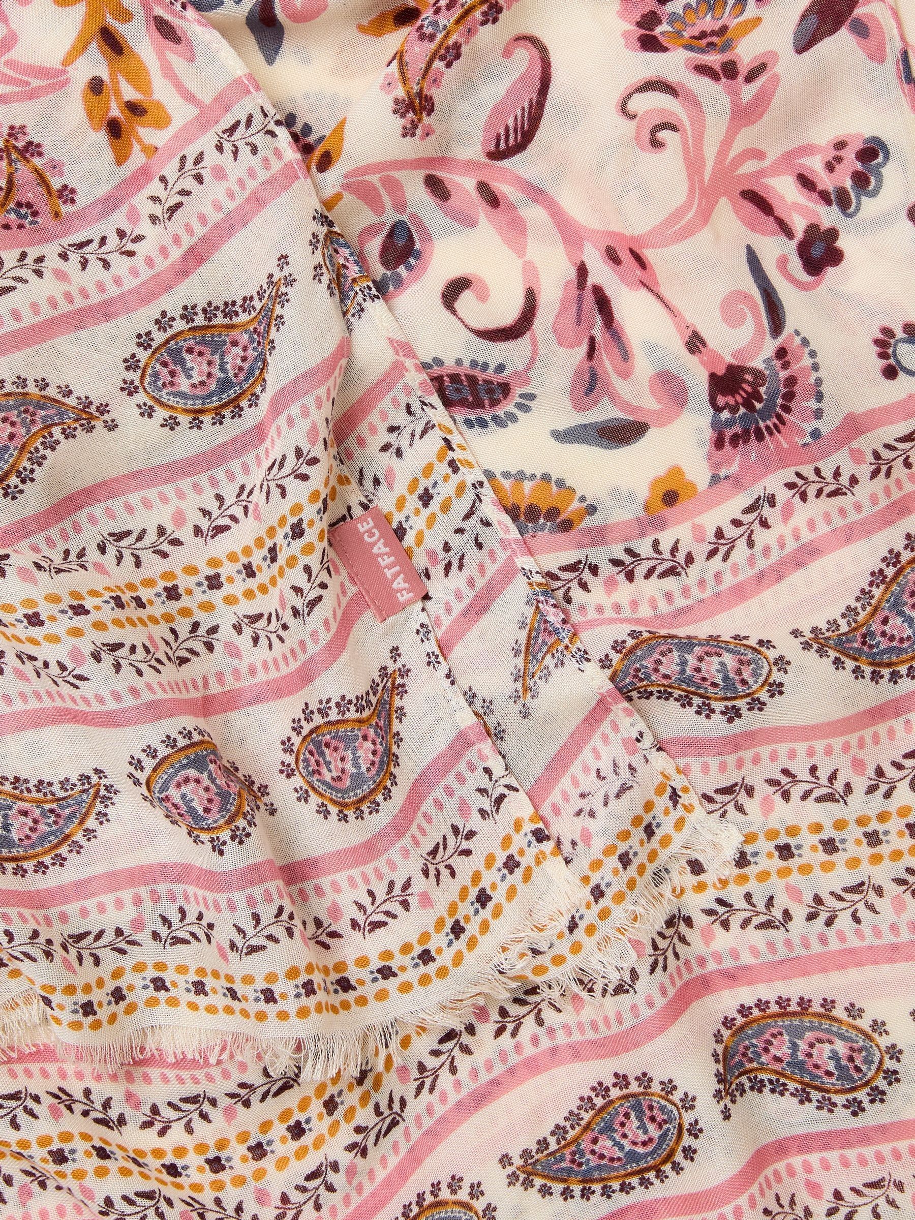 Ivory Paisley Floral Printed Lightweight Scarf - Image 2 of 2