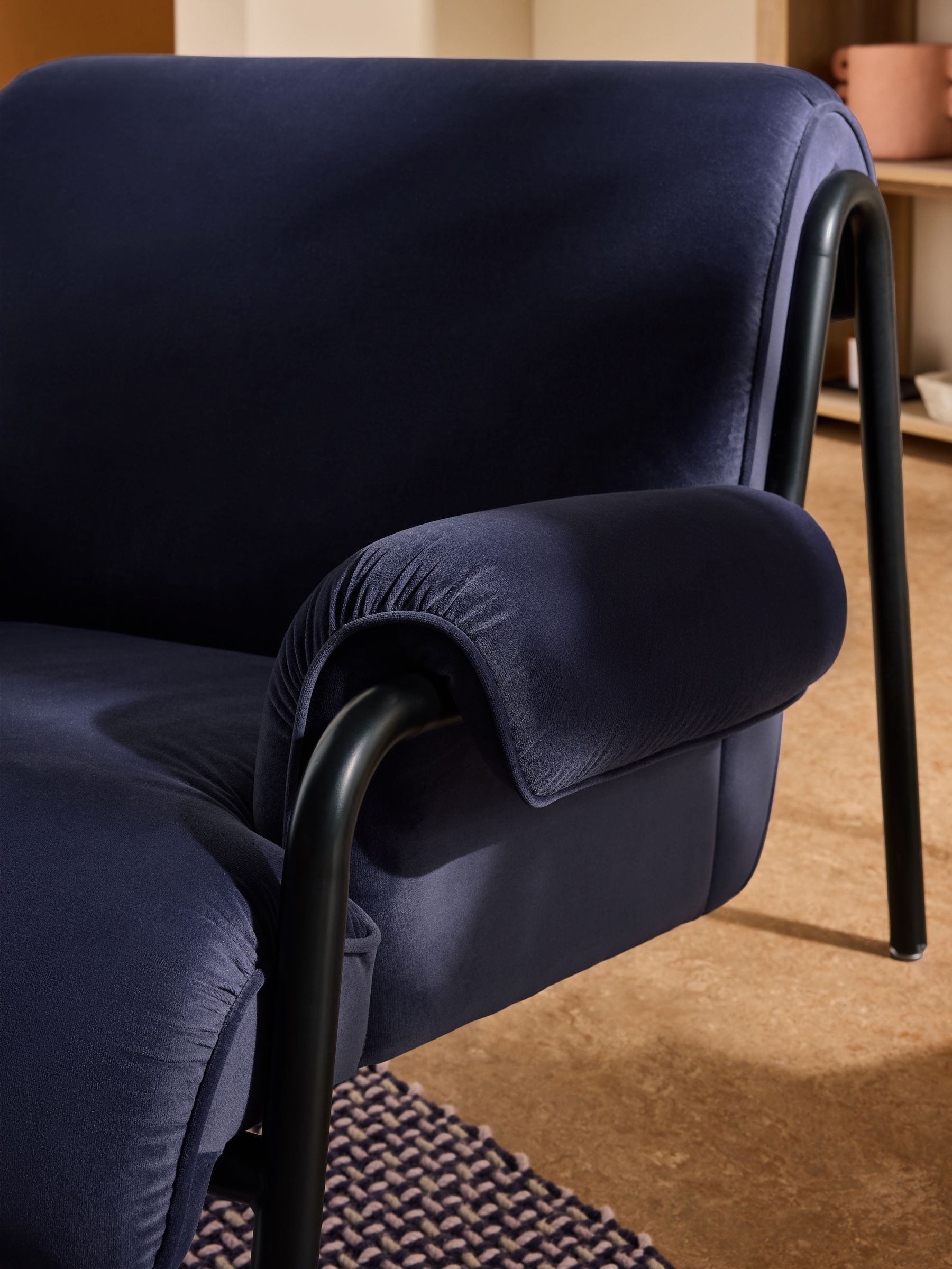 Lorien Chair in Velvet Indigo Blue - Image 2 of 5