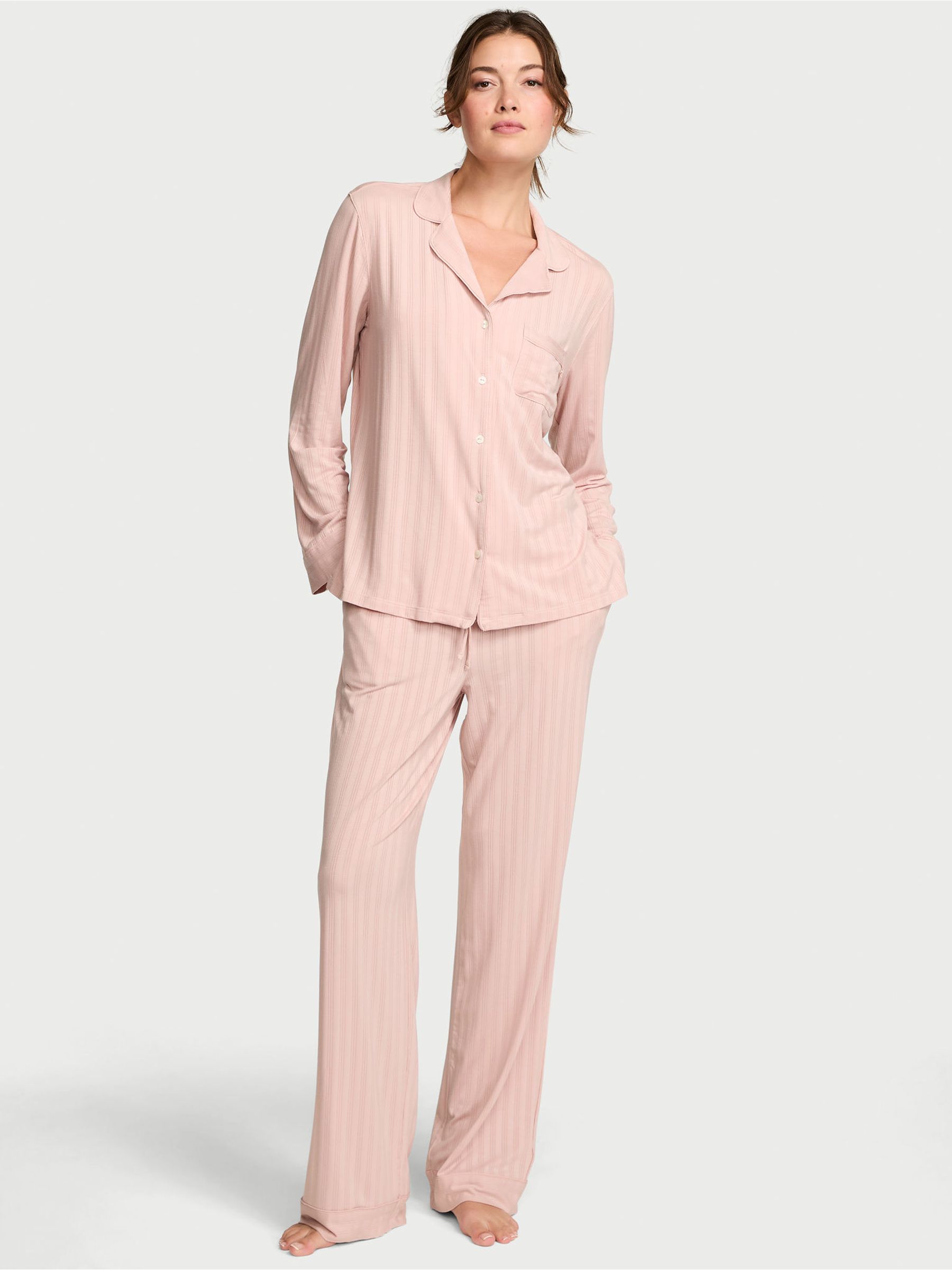 Bare All Pink Modal Long Pyjamas Set