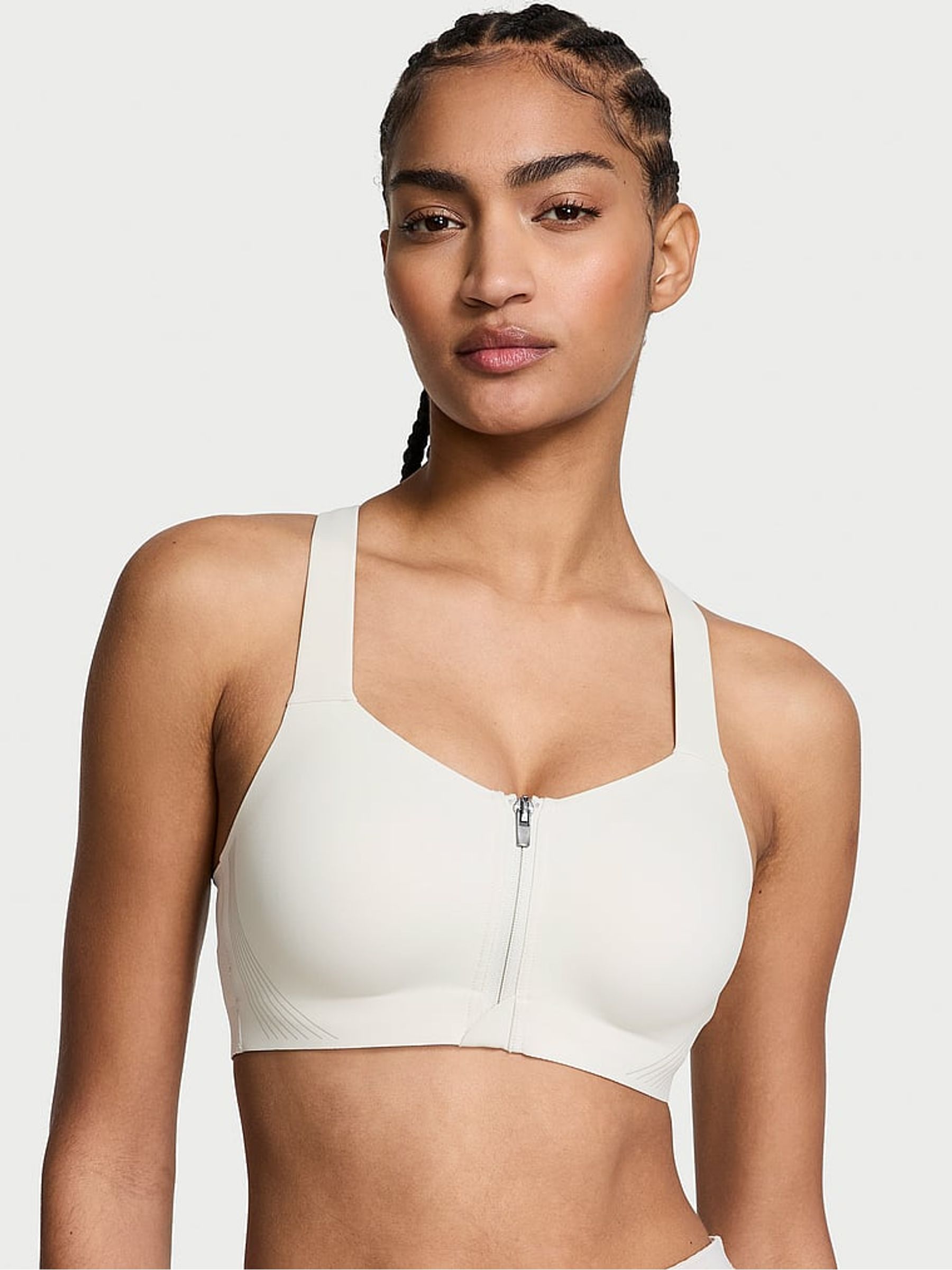 White Front Close High Support Sports Bra - Image 1 of 3