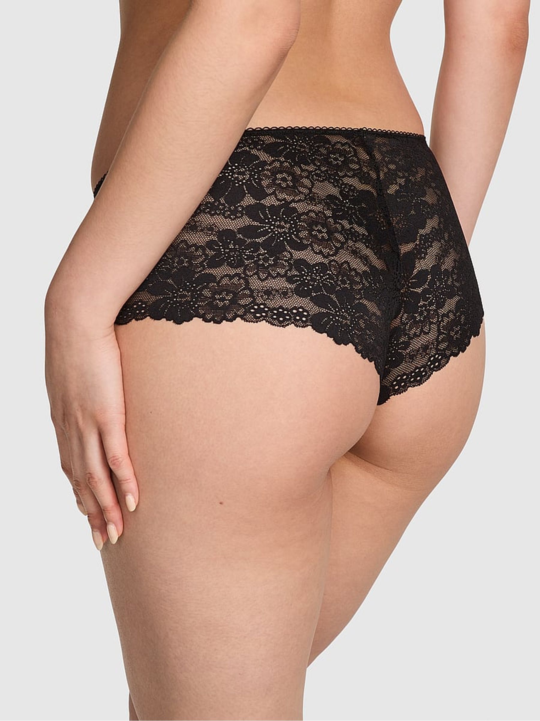 Black Cheeky No Show Lace Trim Knickers - Image 2 of 3