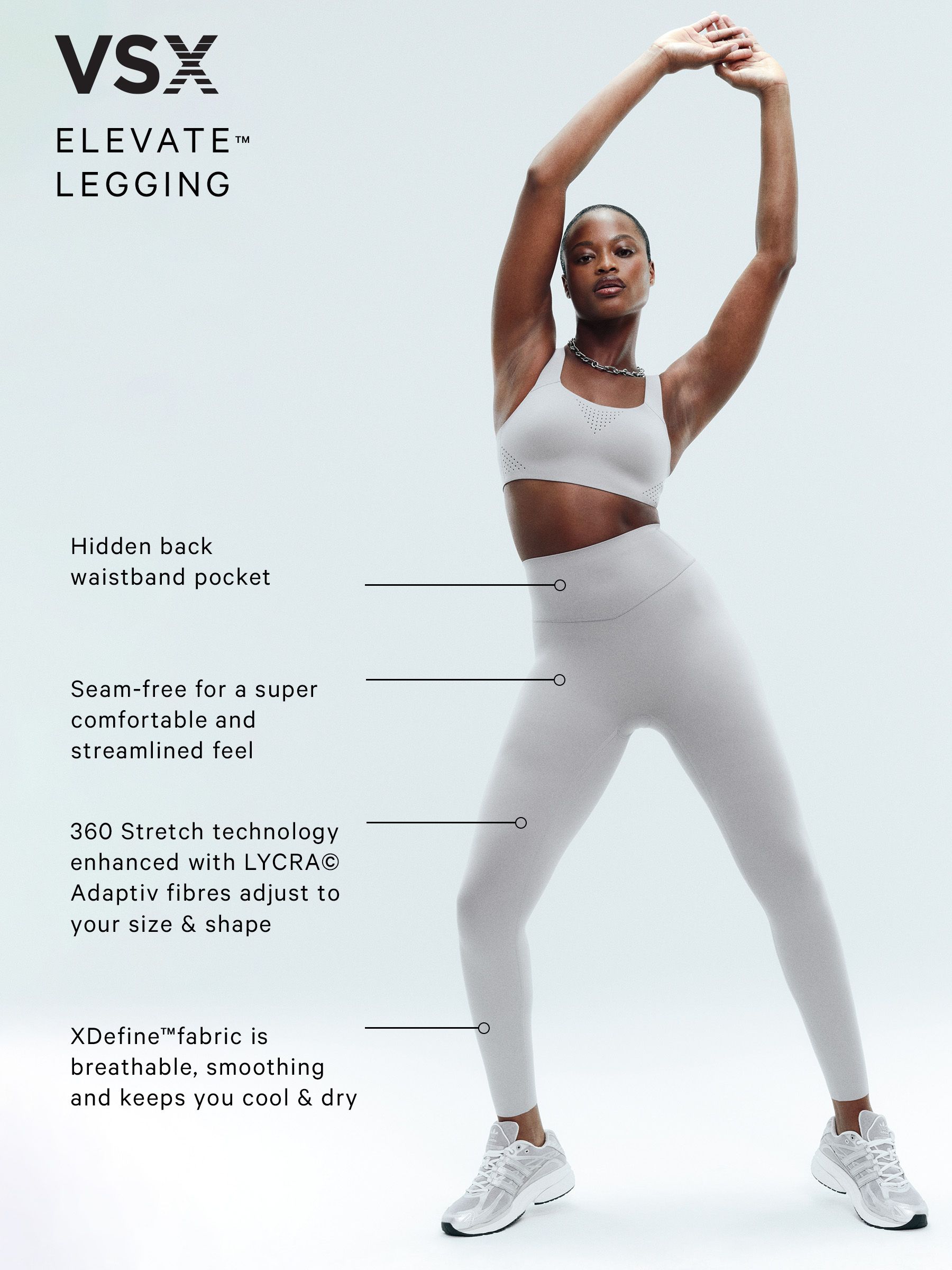 Black Graphic Elevate™ Leggings - Image 4 of 4 Black Graphic Elevate™ Leggings - Image 4 of 4