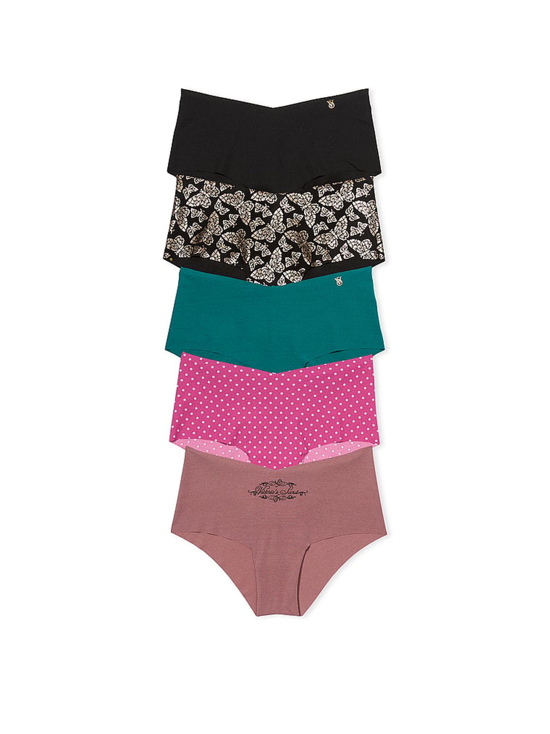Black/Green/Pink Cheeky 5 Pack Knickers - Image 1 of 3