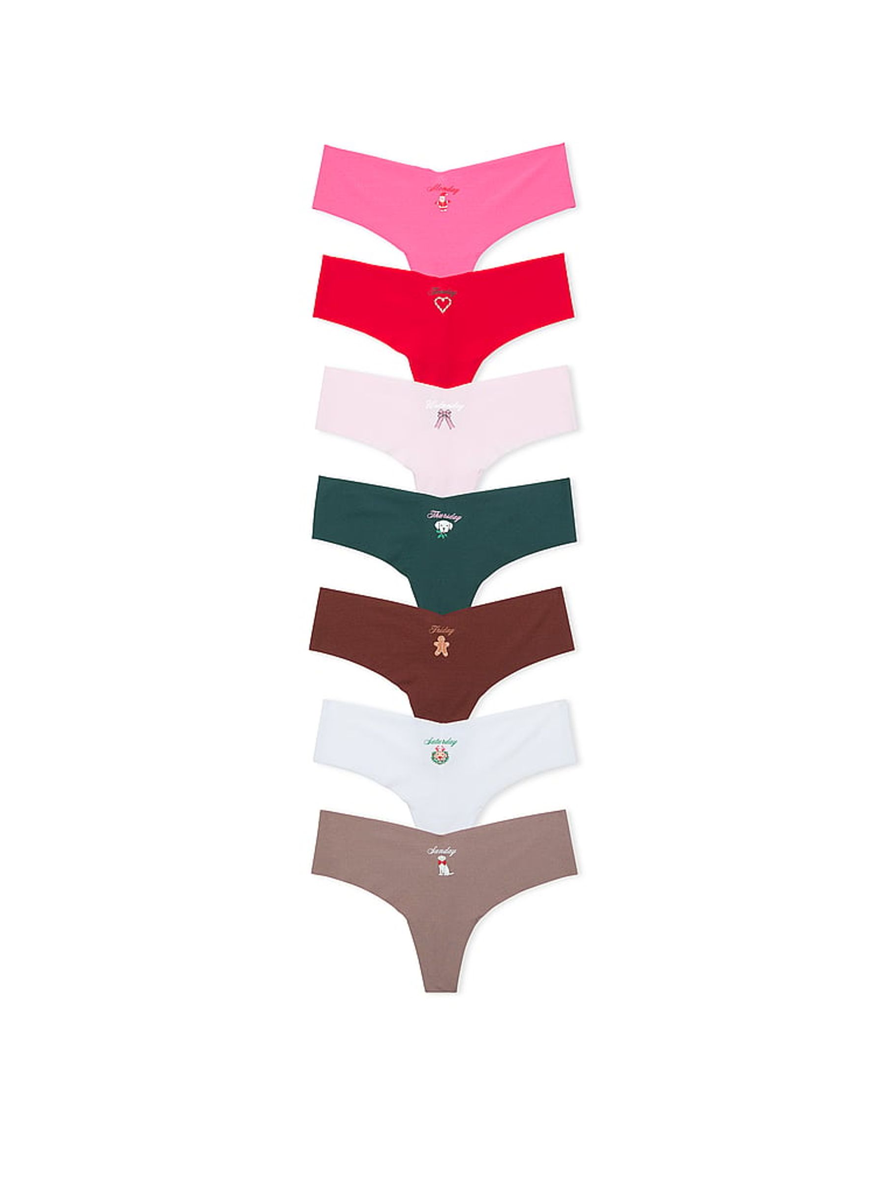 Pink/Red/Green/Brown/White 7 Pack Knickers - Image 1 of 1