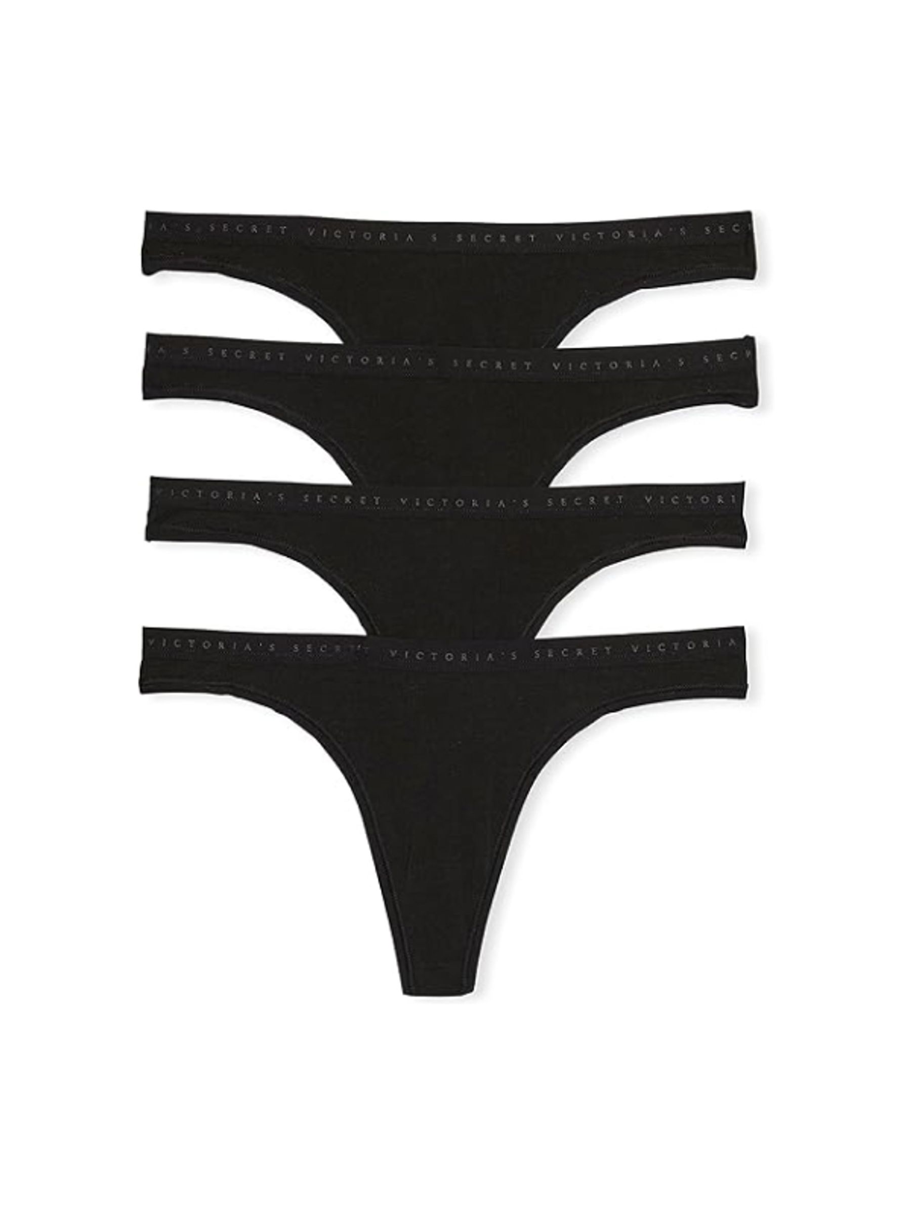 Black Thong Logo 4 Pack Knickers - Image 2 of 6