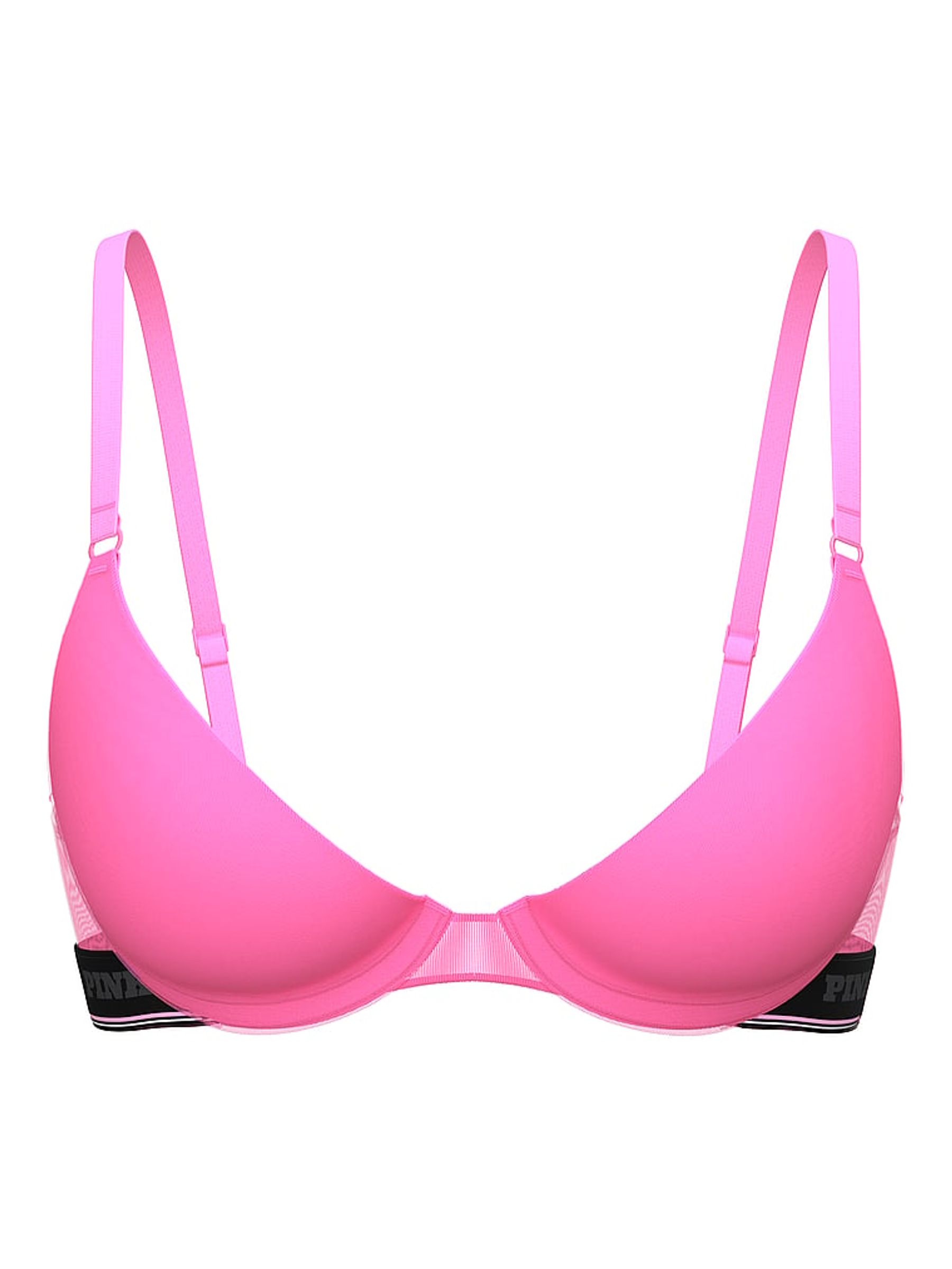 Radiant Rose Pink Push Up Victoria's Secret Mesh Bra - Image 3 of 3